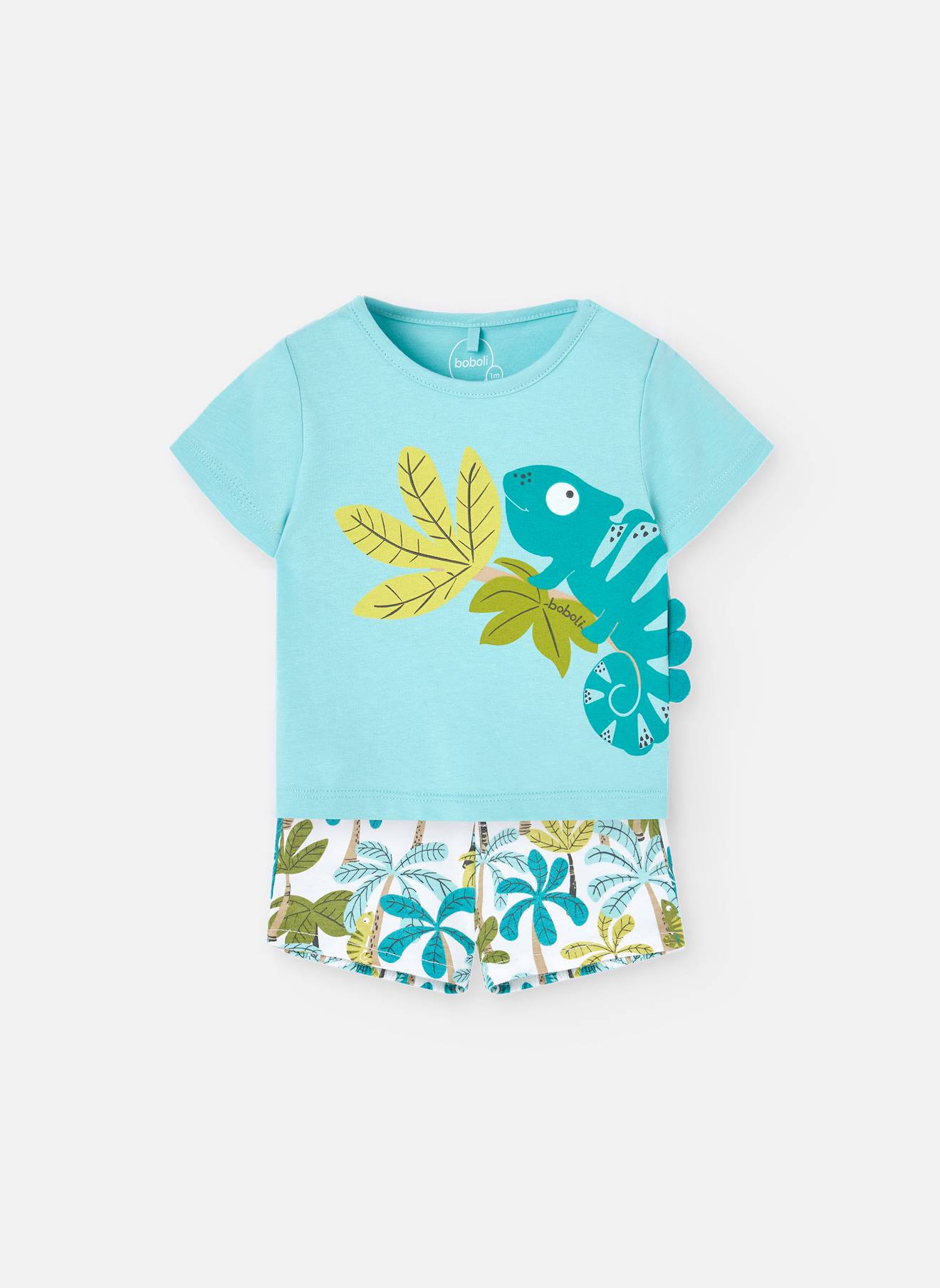 Ensemble T-shirt Et Short Imprimé Bleu
