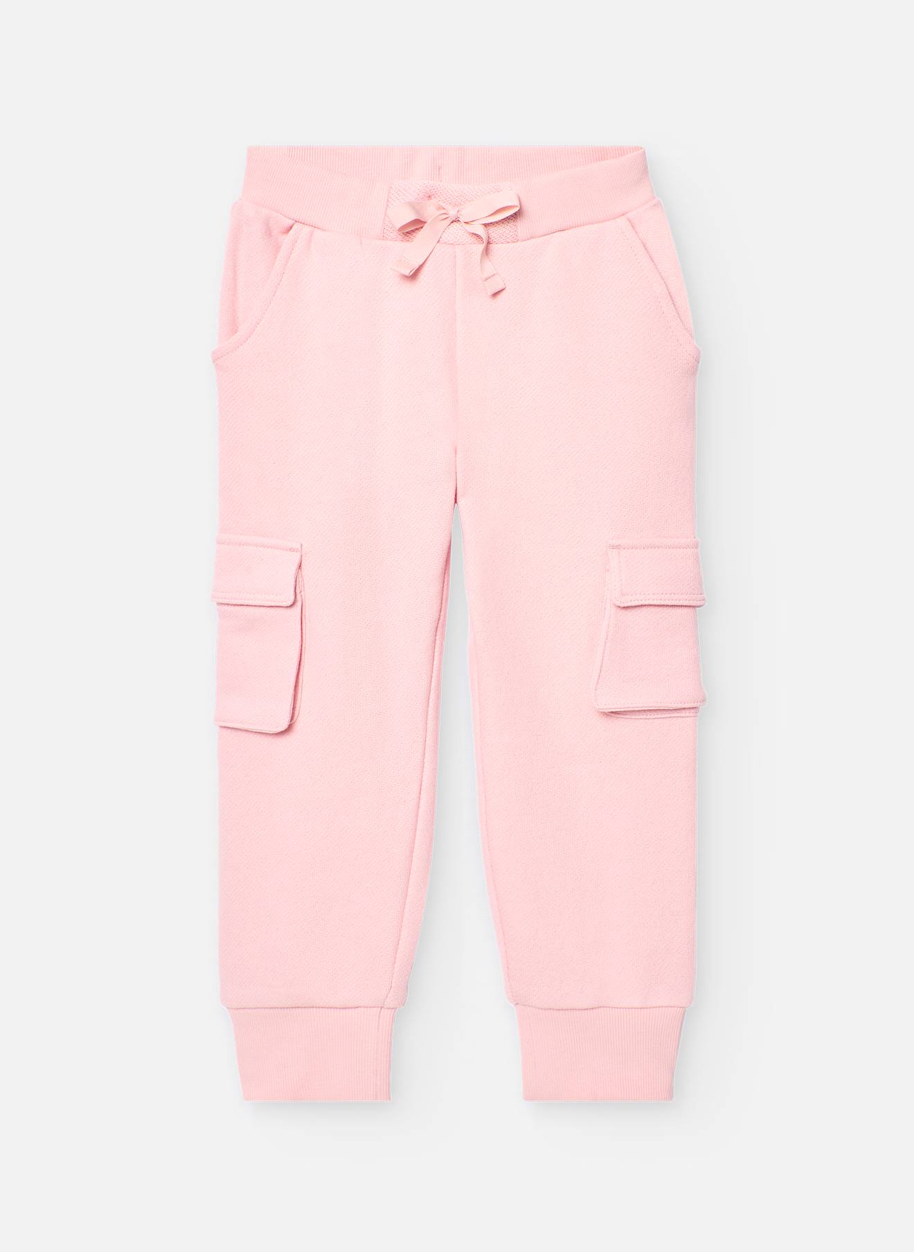 Pantalon Cargo En Coton Uni Rose