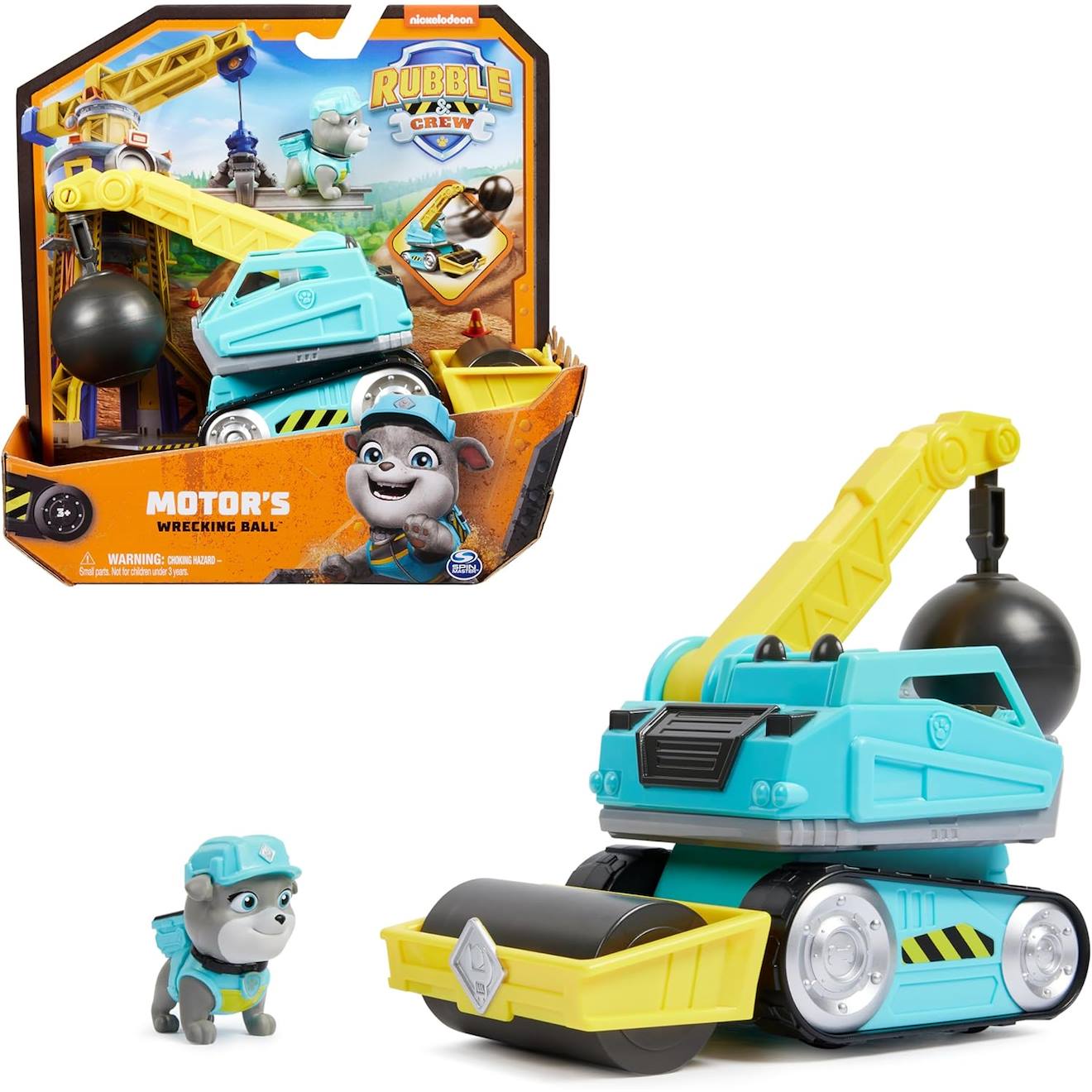 Rubble & Crew - Véhicule De Démolition Avec Figurine À Moteur Bleu Et Jaune