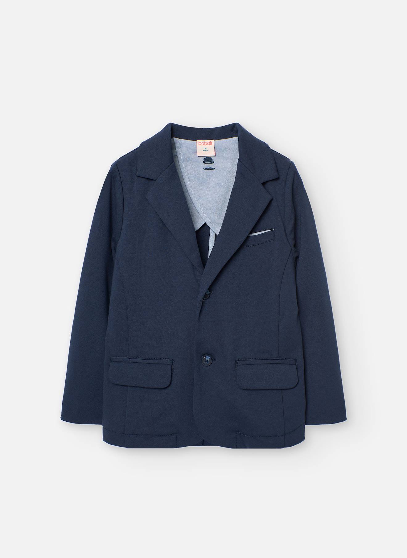 Veste De Costume Unie Avec Fermeture À Boutons Bleu