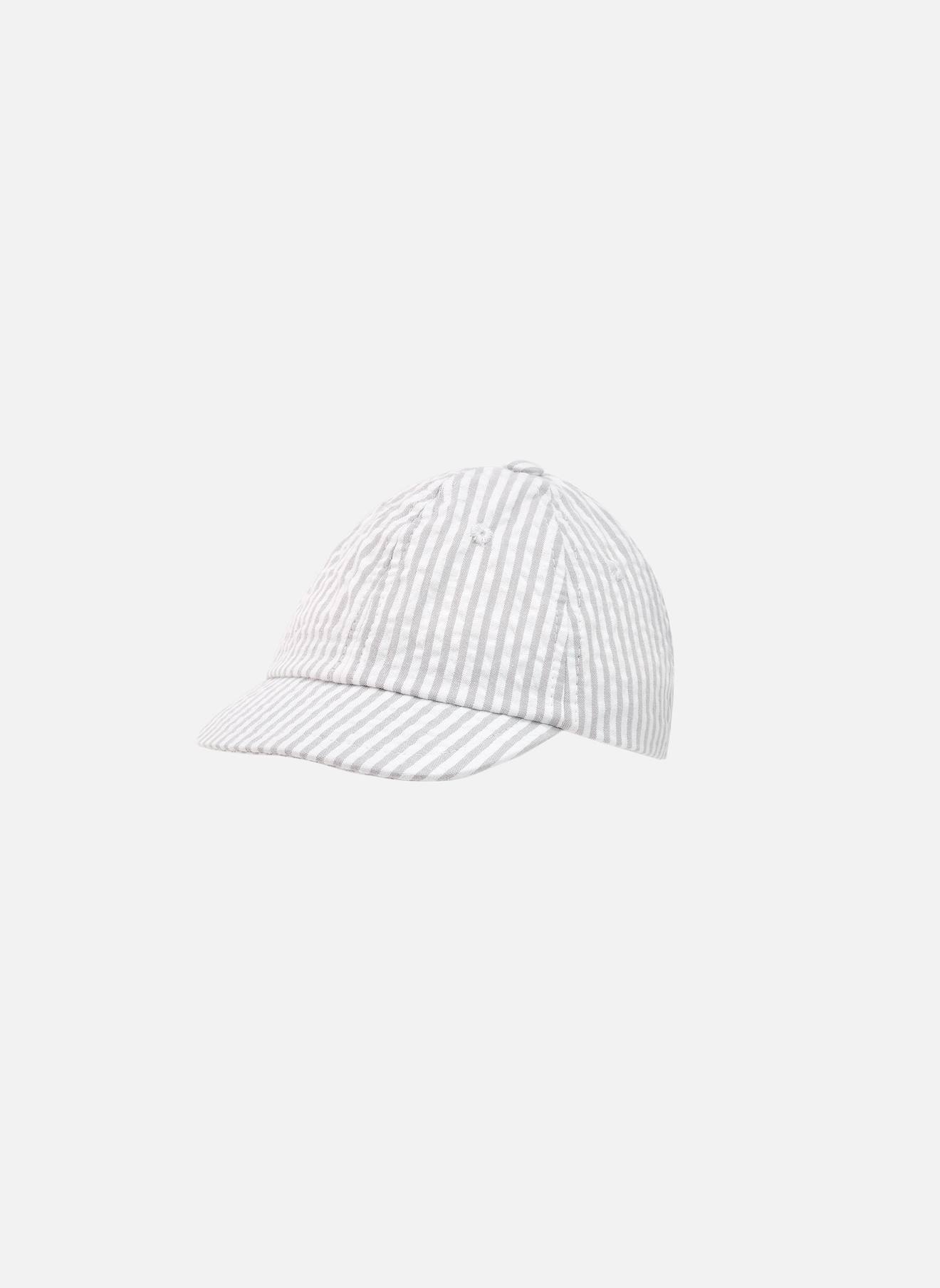 Casquette Popelin À Rayures Beige