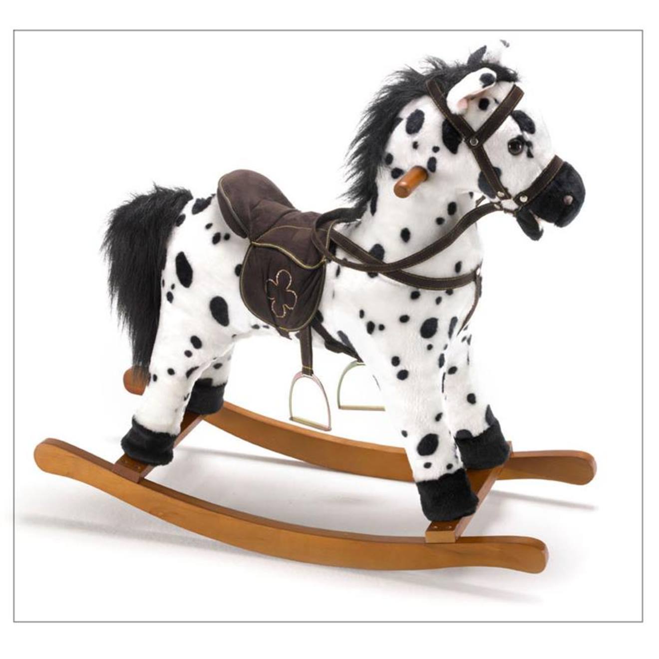 Carlotta, Le Cheval À Bascule Sonore. Blanc Et Marron