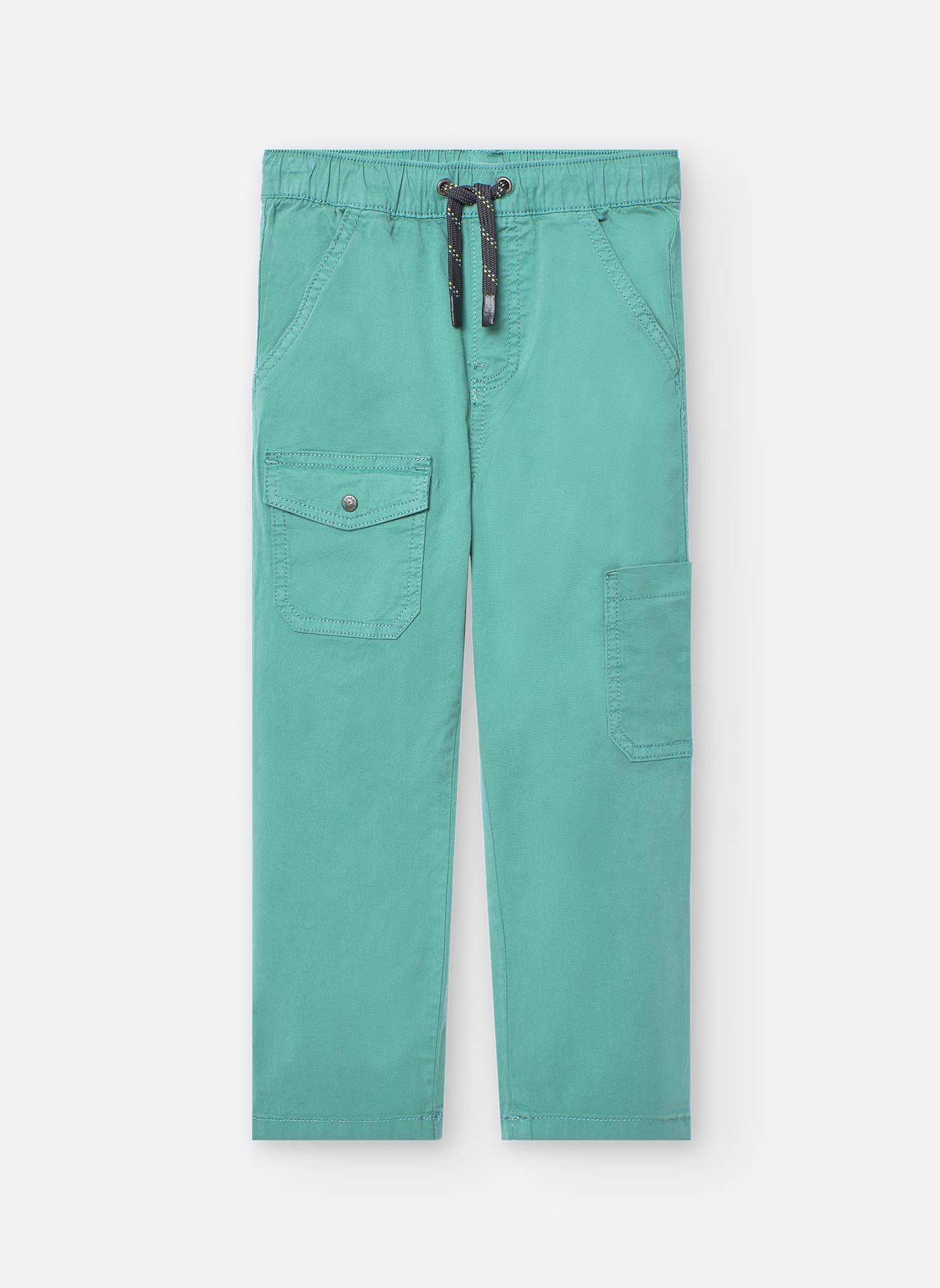 Pantalon Cargo Avec Taille Élastique Et Cordon De Serrage Vert