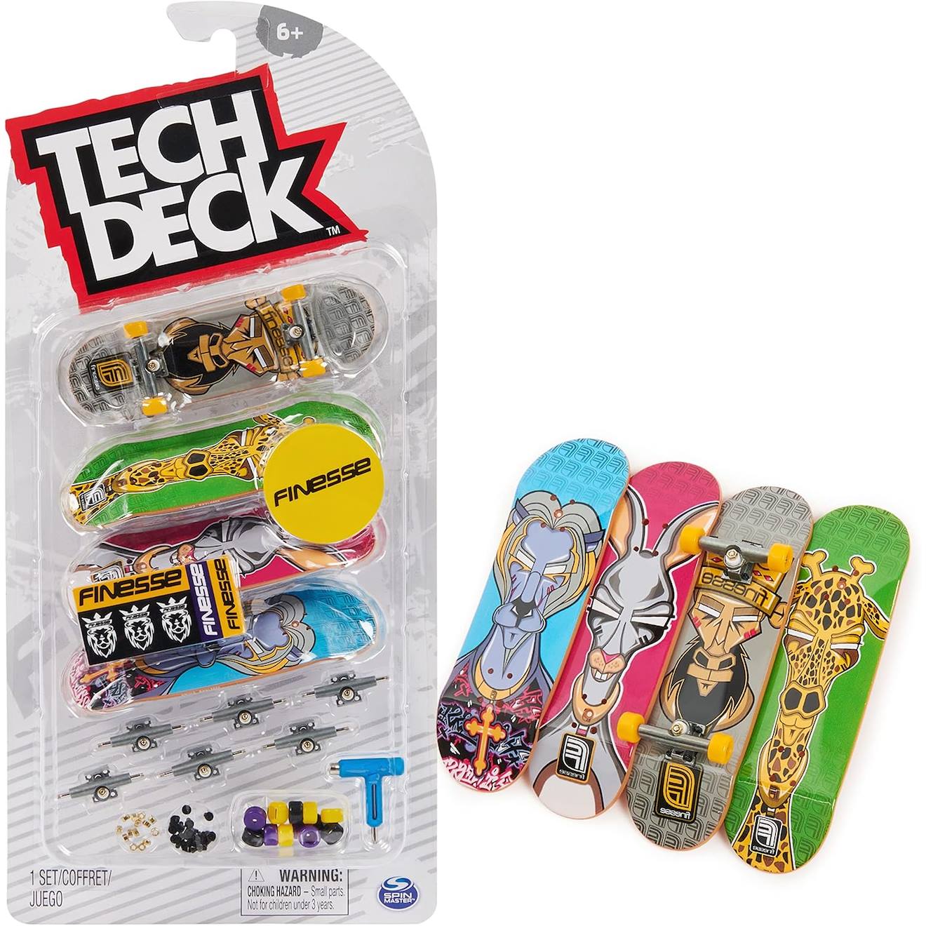 Tech Deck - Pack 4 Finger Skates Multicolore