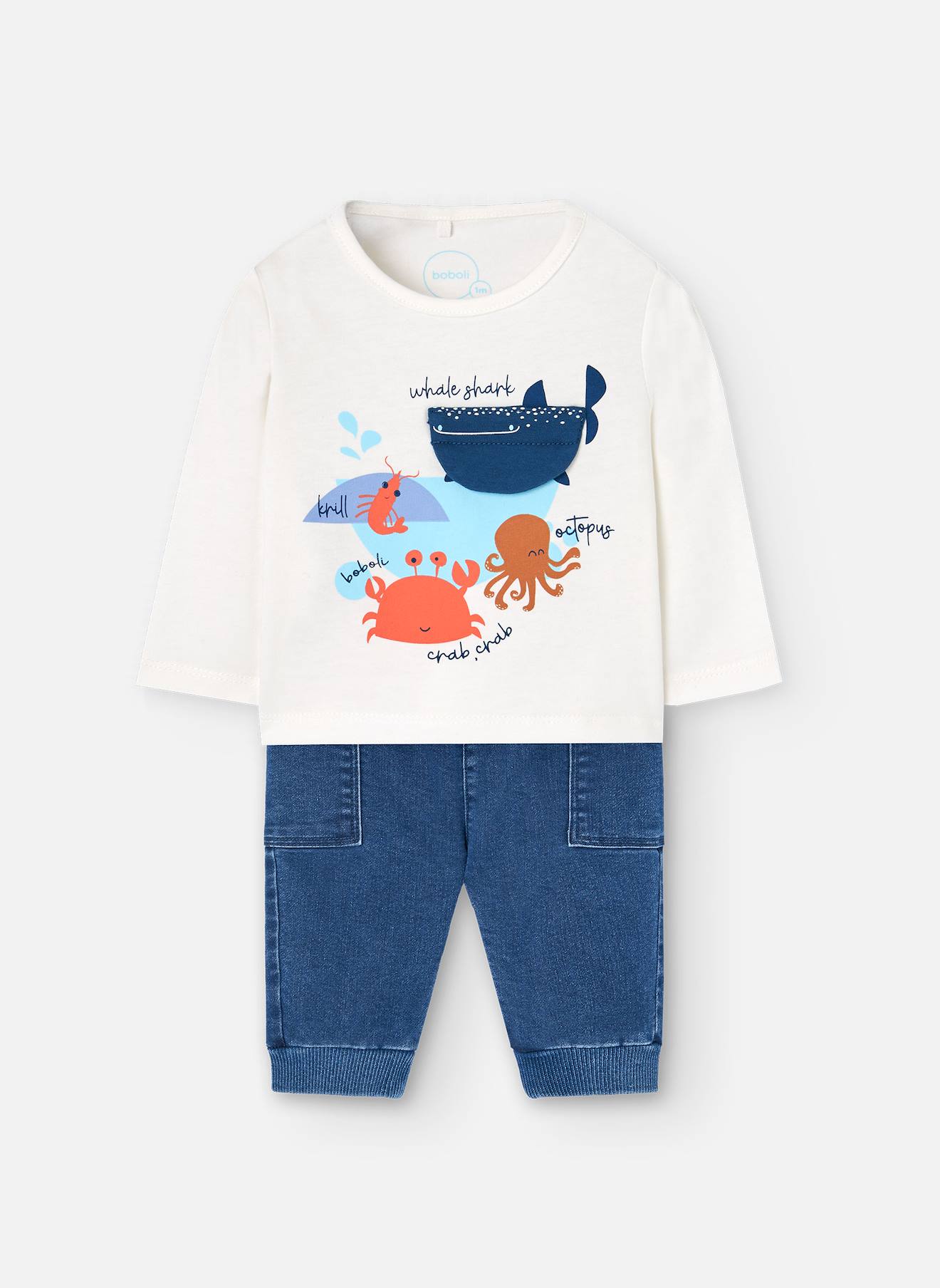Ensemble T-shirt À Manches Longues Et Pantalon Blanc