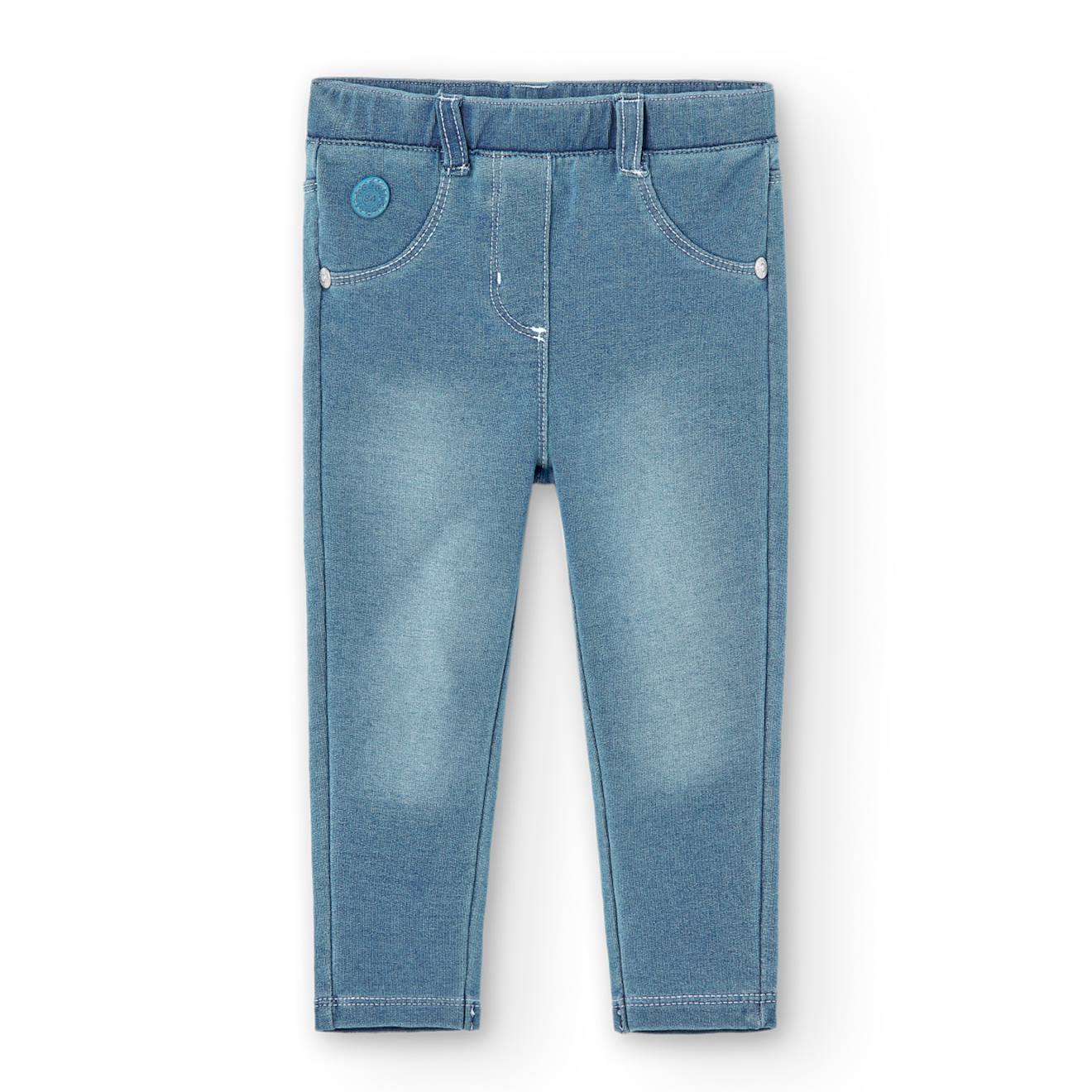 Jegging Avec Poches Arrière Et Passants À La Taille Bleu