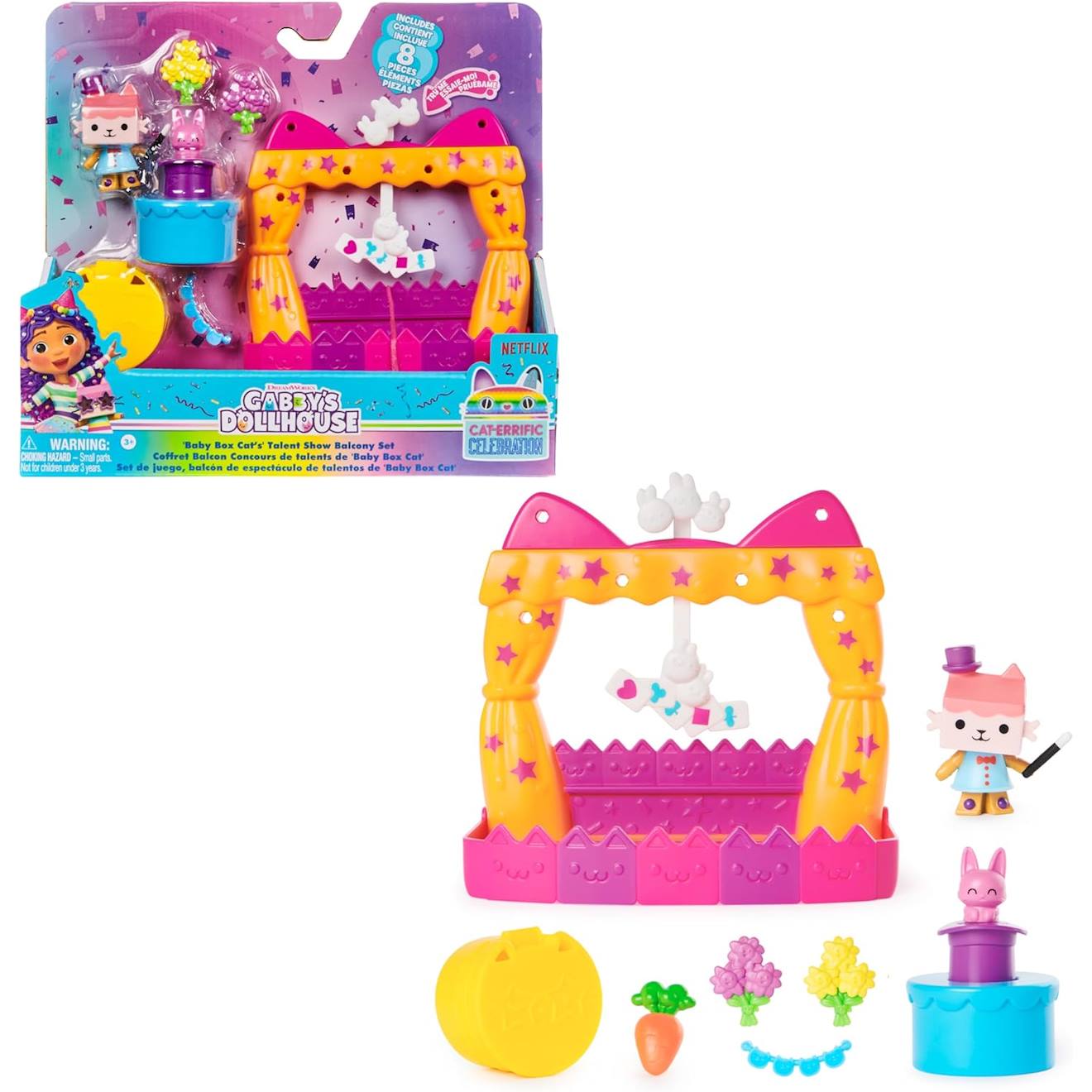 Gabby Et La Maison Magique Coffret Balcon Concours De Talents De Baby Box Cat Multicolore