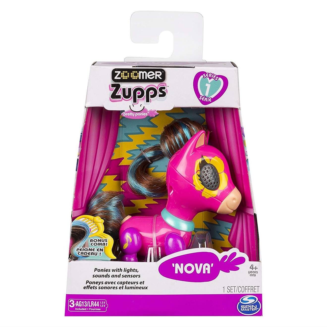 Zoomer Pretty Ponies - Nova - Petit Poney Avec Capteur Et Effets Sonores Et Lumineux Multicolore