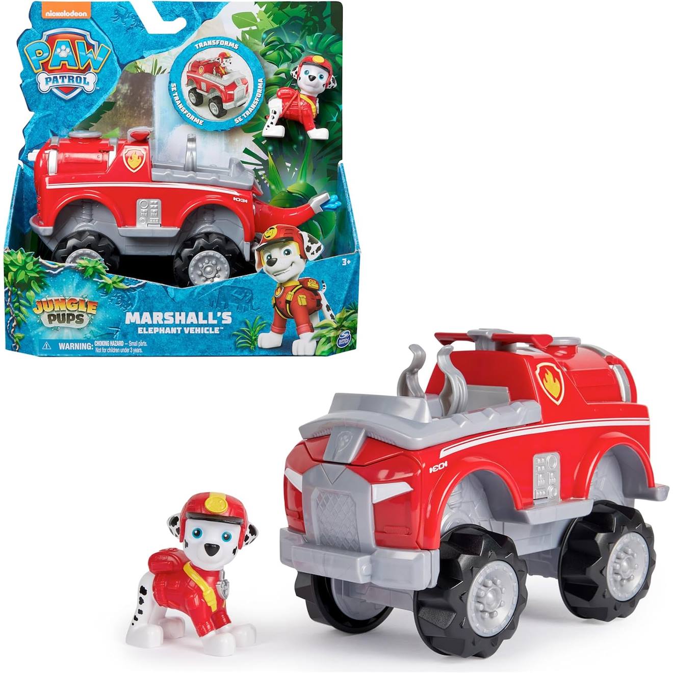 Paw Patrol - Jungle Pups - Marshall Solide Rouge