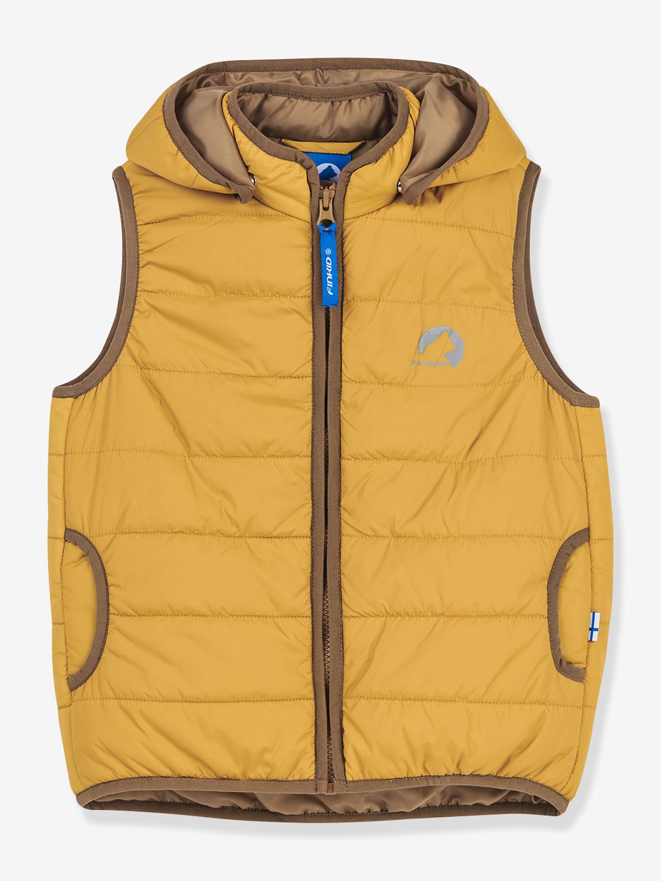 Gilet matelassé léger pour enfants VANULI finkid, veste intérieure Zip-in jaune