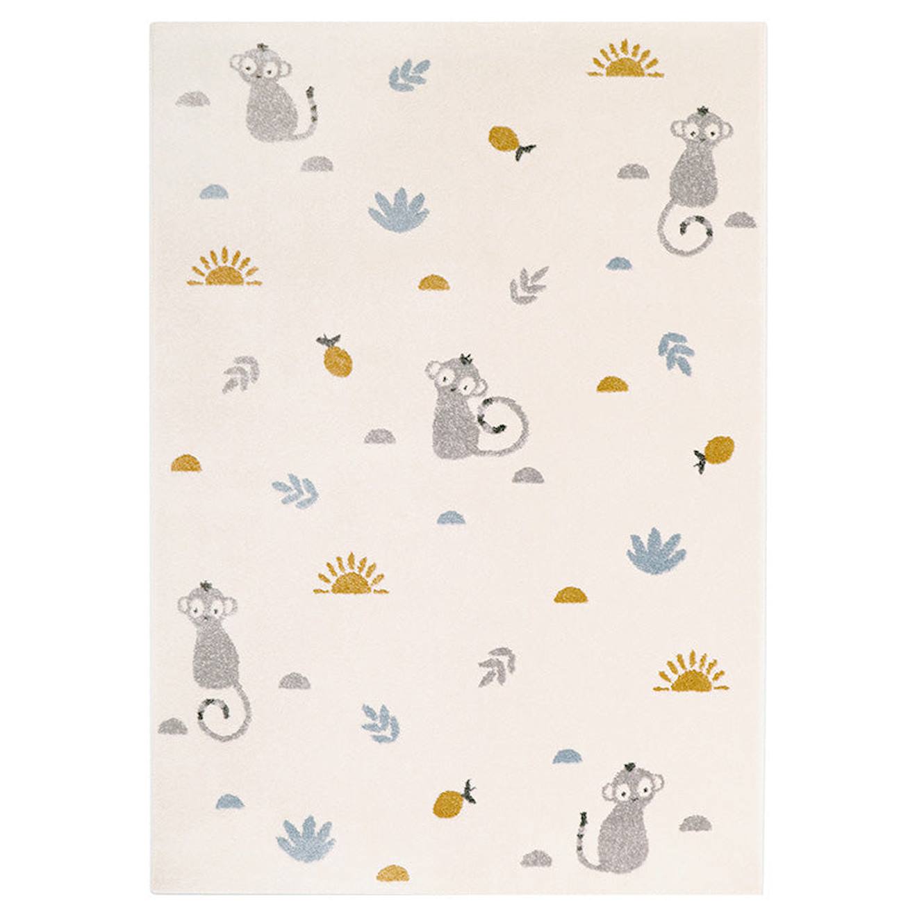 Tapis Chambre Enfant Petit Singes Little Wild Monkey Multicolore