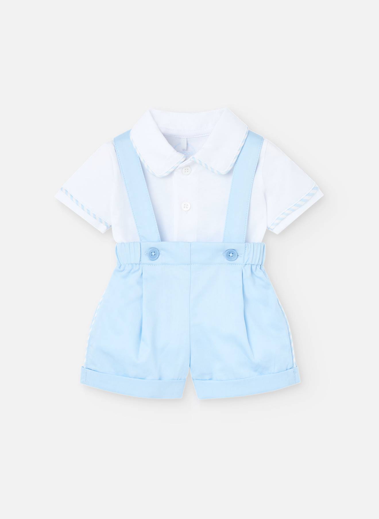 Ensemble Chemise Et Short À Bretelles Bleu