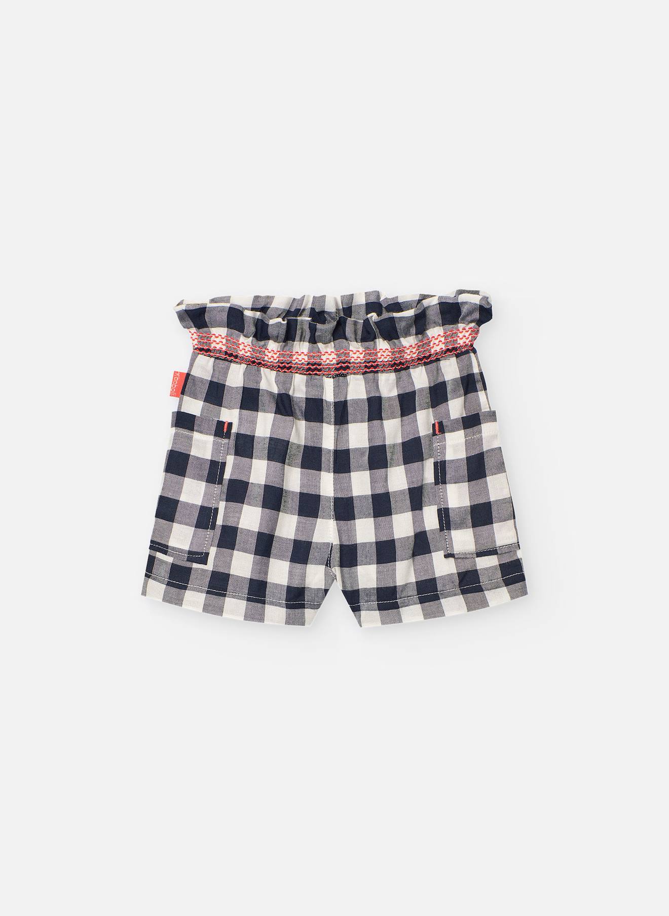 Short À Carreaux Avec Taille Élastique Bleu