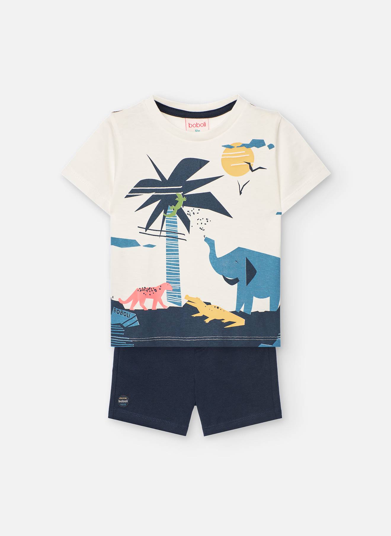 Ensemble T-shirt Et Short 100 % Coton Blanc