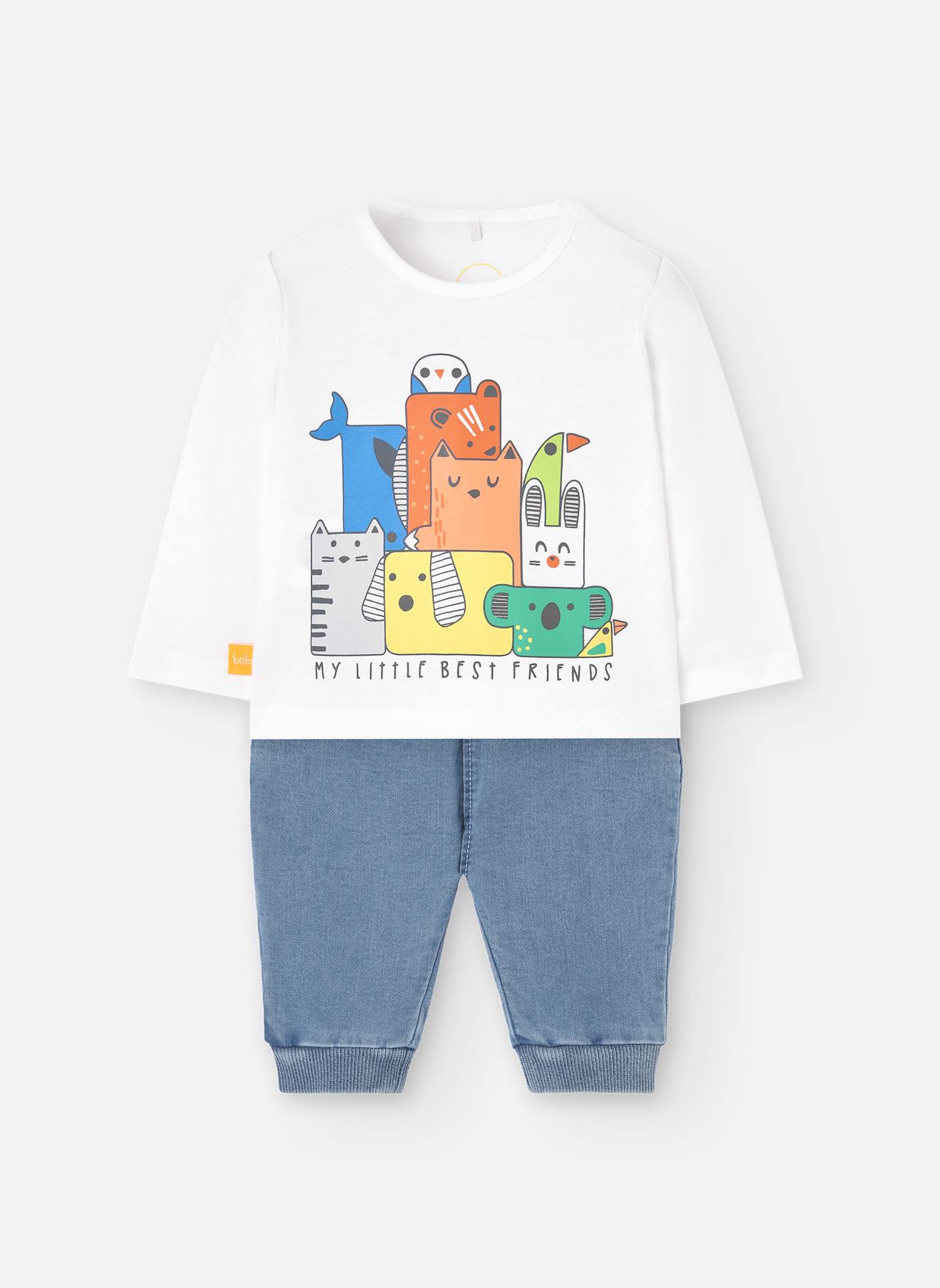 Ensemble T-shirt À Manches Longues Et Pantalon Blanc