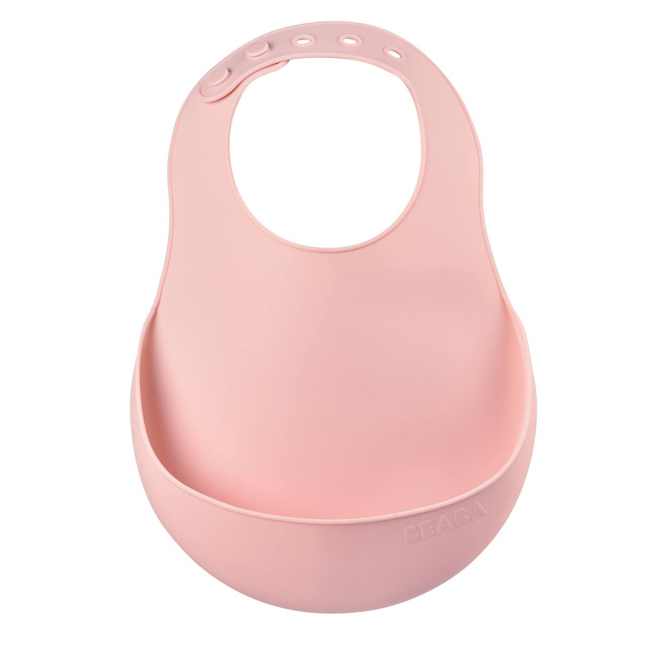 Bavoir Silicone Récupérateur Réglable Rose
