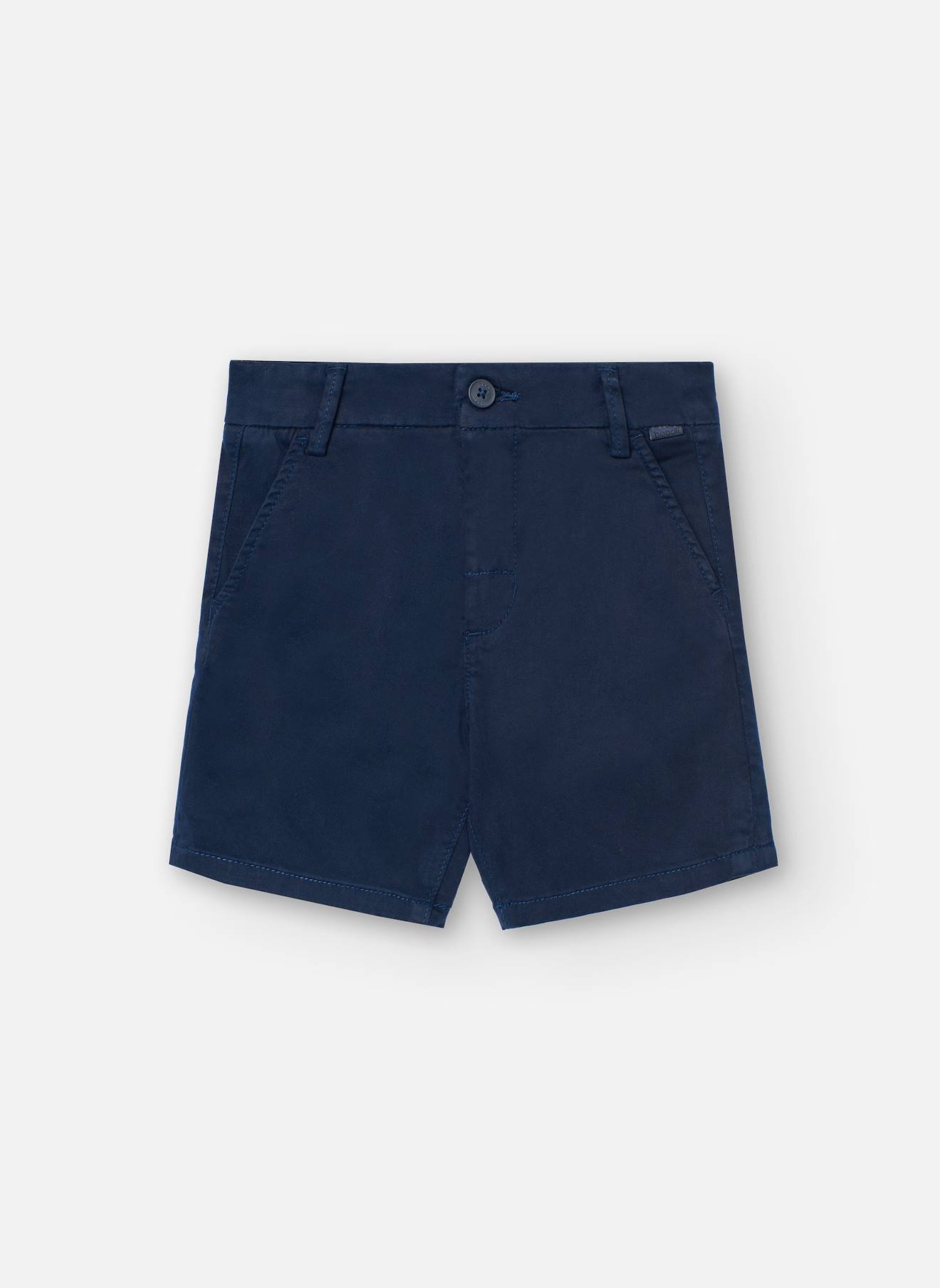 Bermuda Uni Avec Passants À La Taille Bleu