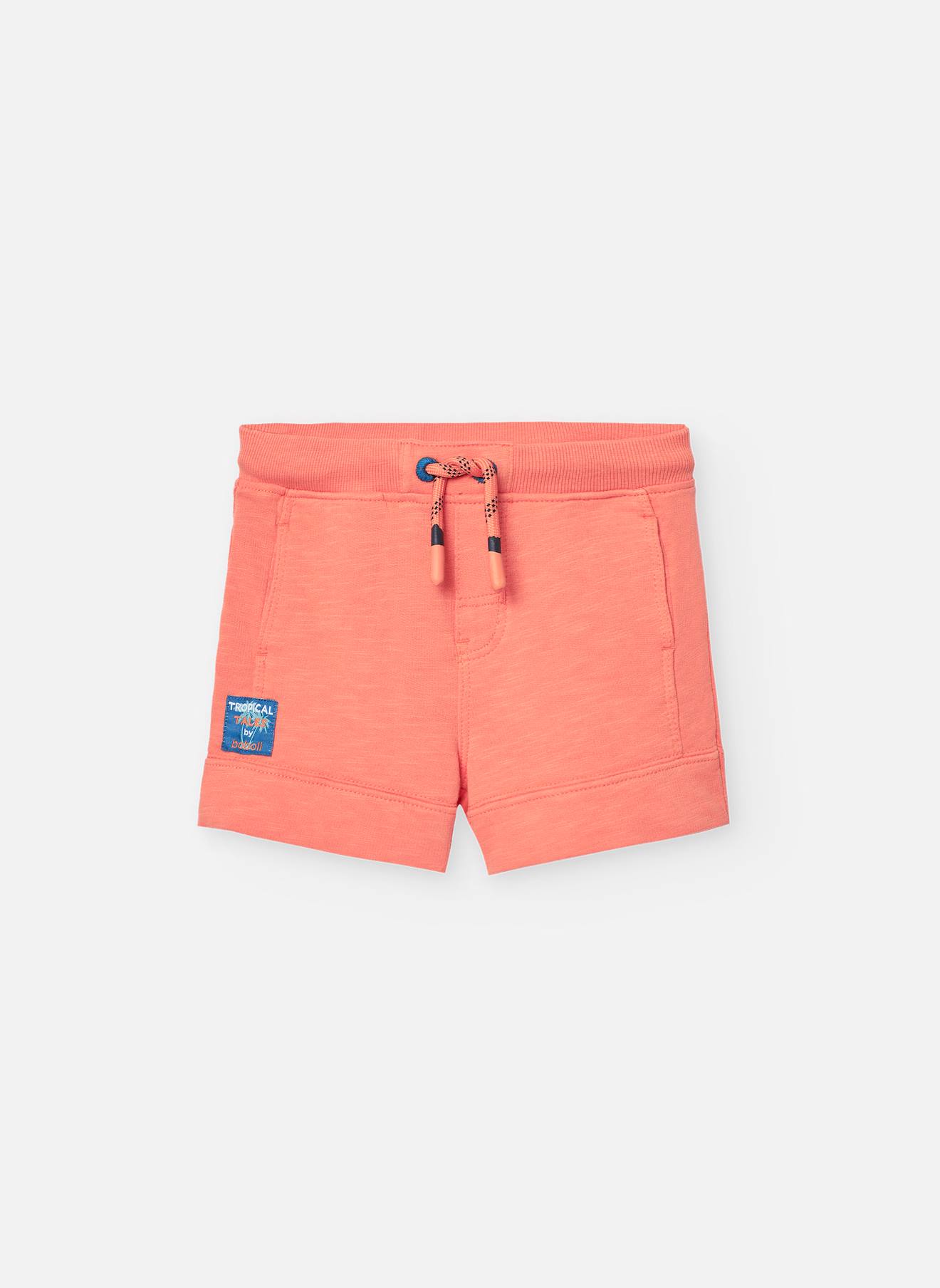 Bermuda En Coton Avec Cordon De Serrage Orange