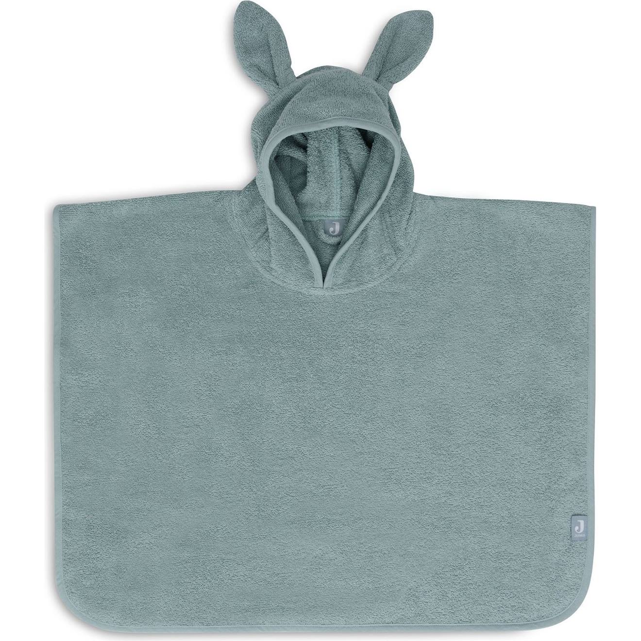 Poncho De Bain Éponge En Coton Bleu
