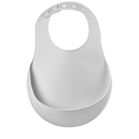 Béaba - Bavoir Silicone Récupérateur Réglable Gris