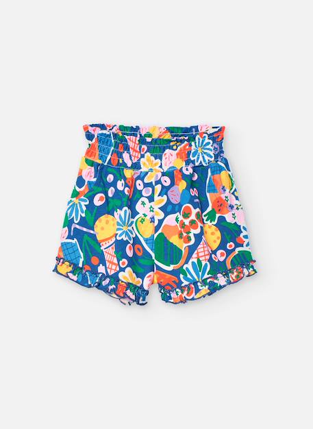 Fille-Short-Bermuda imprimé avec taille élastique