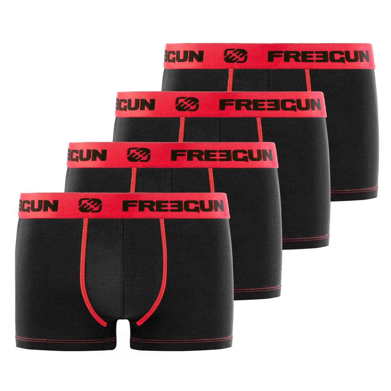 Lot De 4 Boxers Coton Rouge Rouge/noir