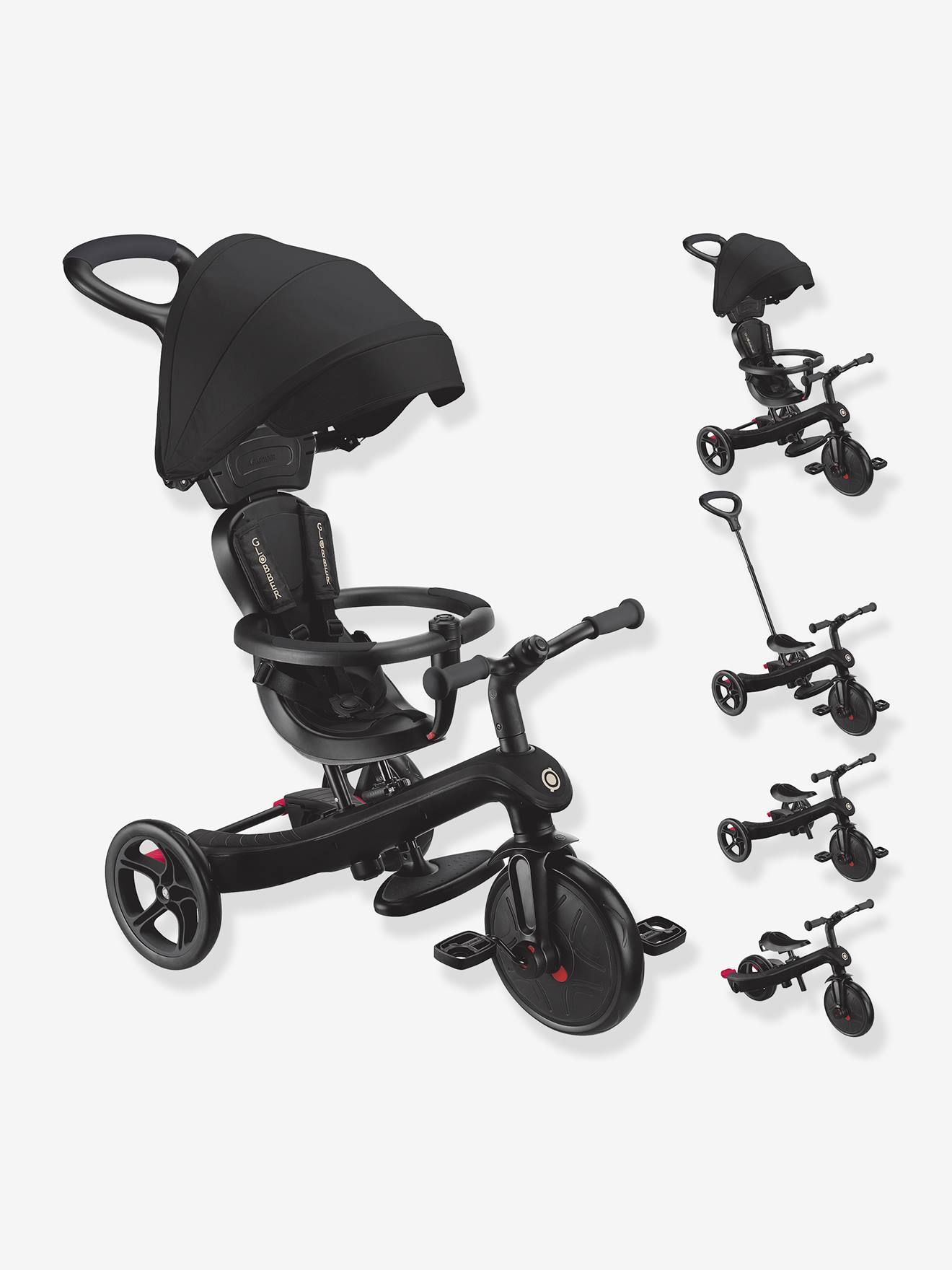 Tricycle Explorer 4 en 1 évolutif draisienne noir