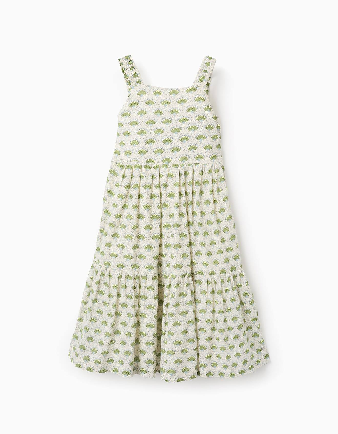 Robe Florale À Bretelles Vert Clair