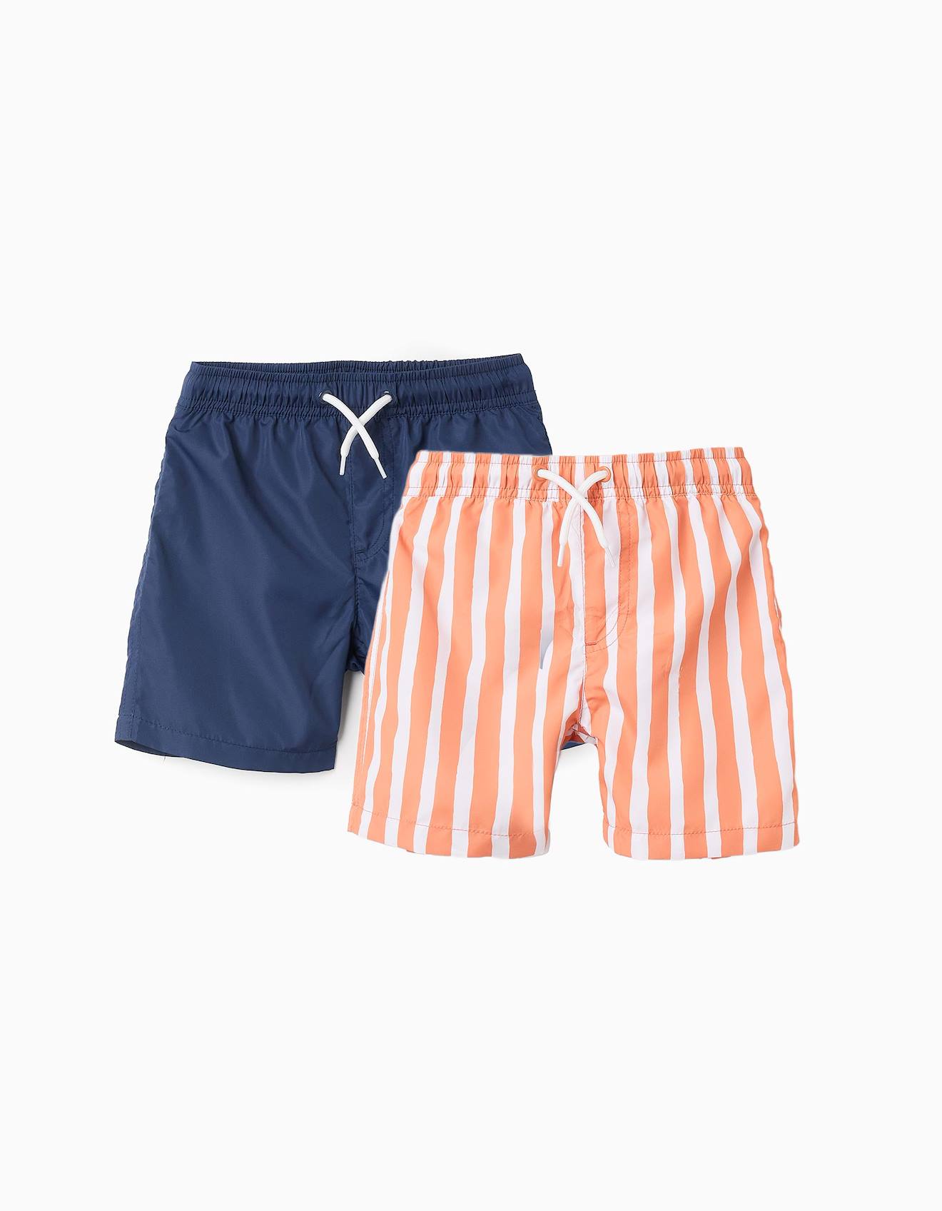 Pack 2 Shorts De Bain Motif/uni Orange Clair