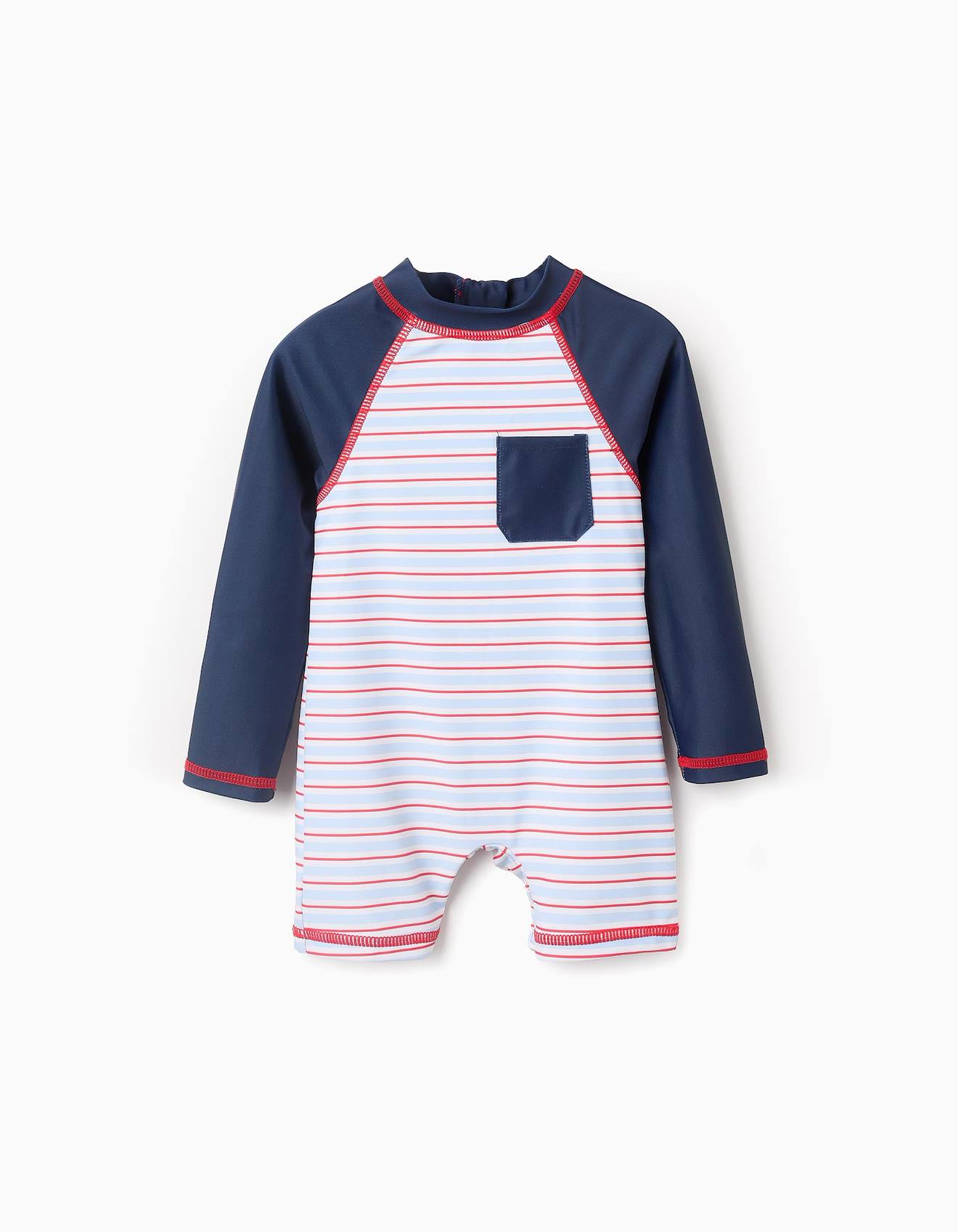 Combi-short De Bain Rayé Upf40 Bleu Foncé