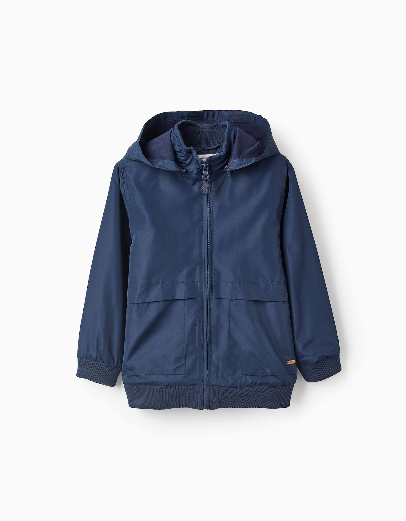 Veste Zippée Avec Capuche Amovible Bleu Foncé