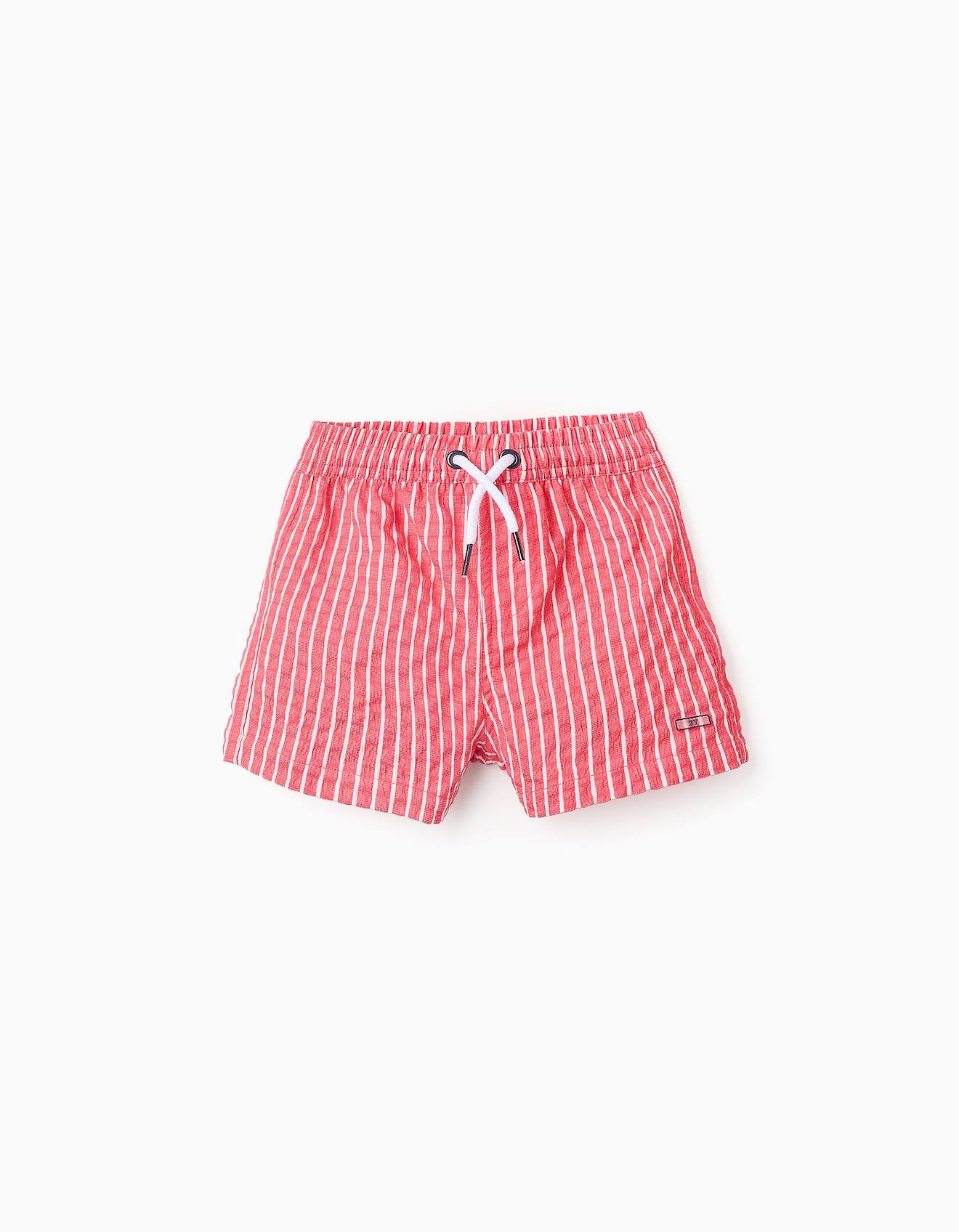 Short De Bain À Rayures Rouge