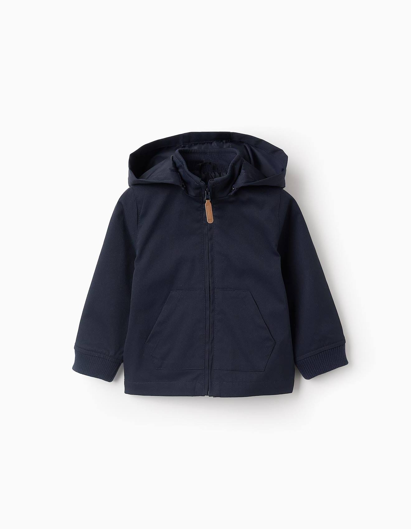 Blouson Mi-saison Avec Capuche Amovible Bleu Foncé