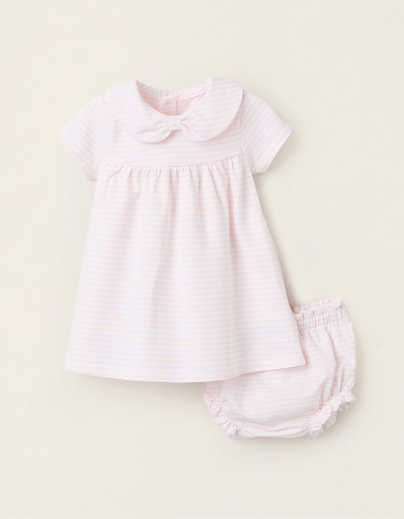 Robe + Bloomer À Rayures Rose Clair