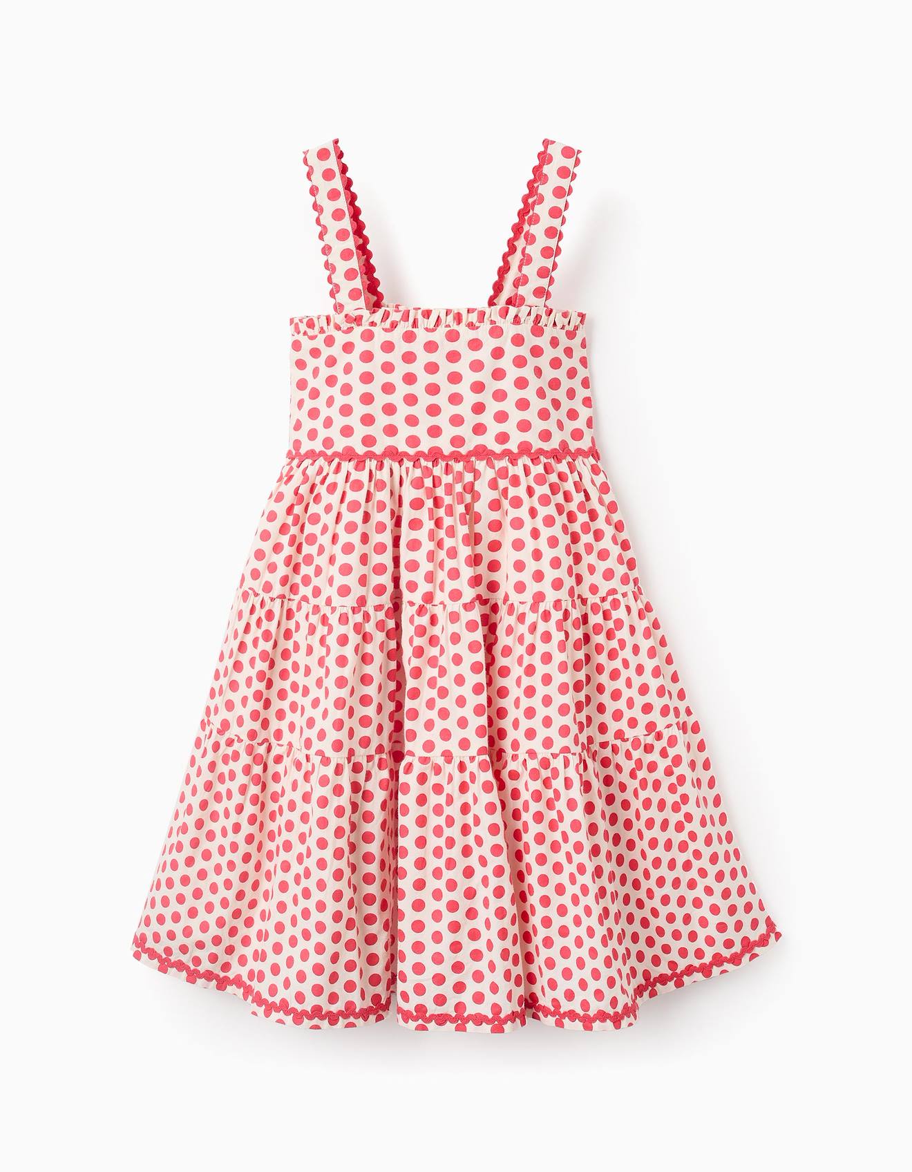 Robe À Bretelles À Pois Rouge