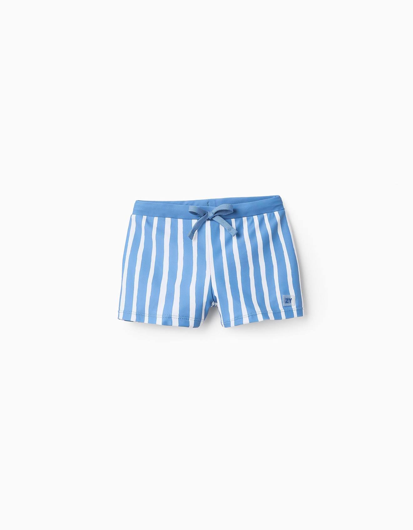 Short De Bain À Rayures Bleu