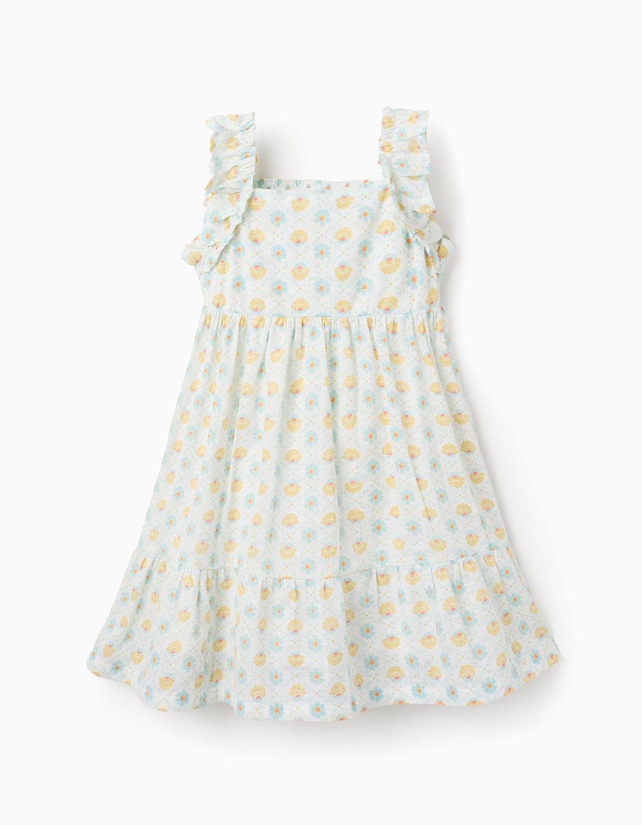 Robe En Coton À Motif Floral Blanc