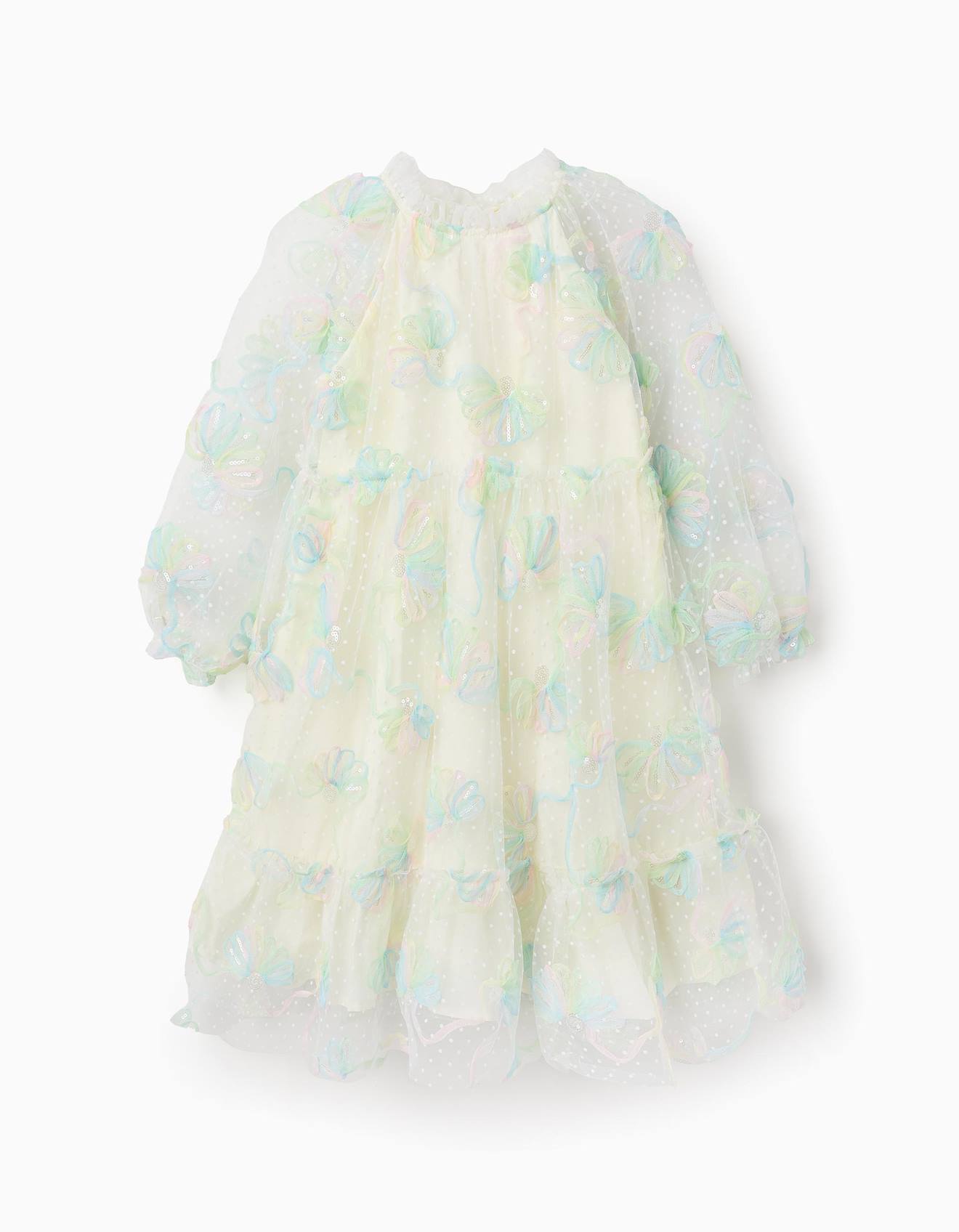 Robe En Tulle Avec Paillettes Blanc