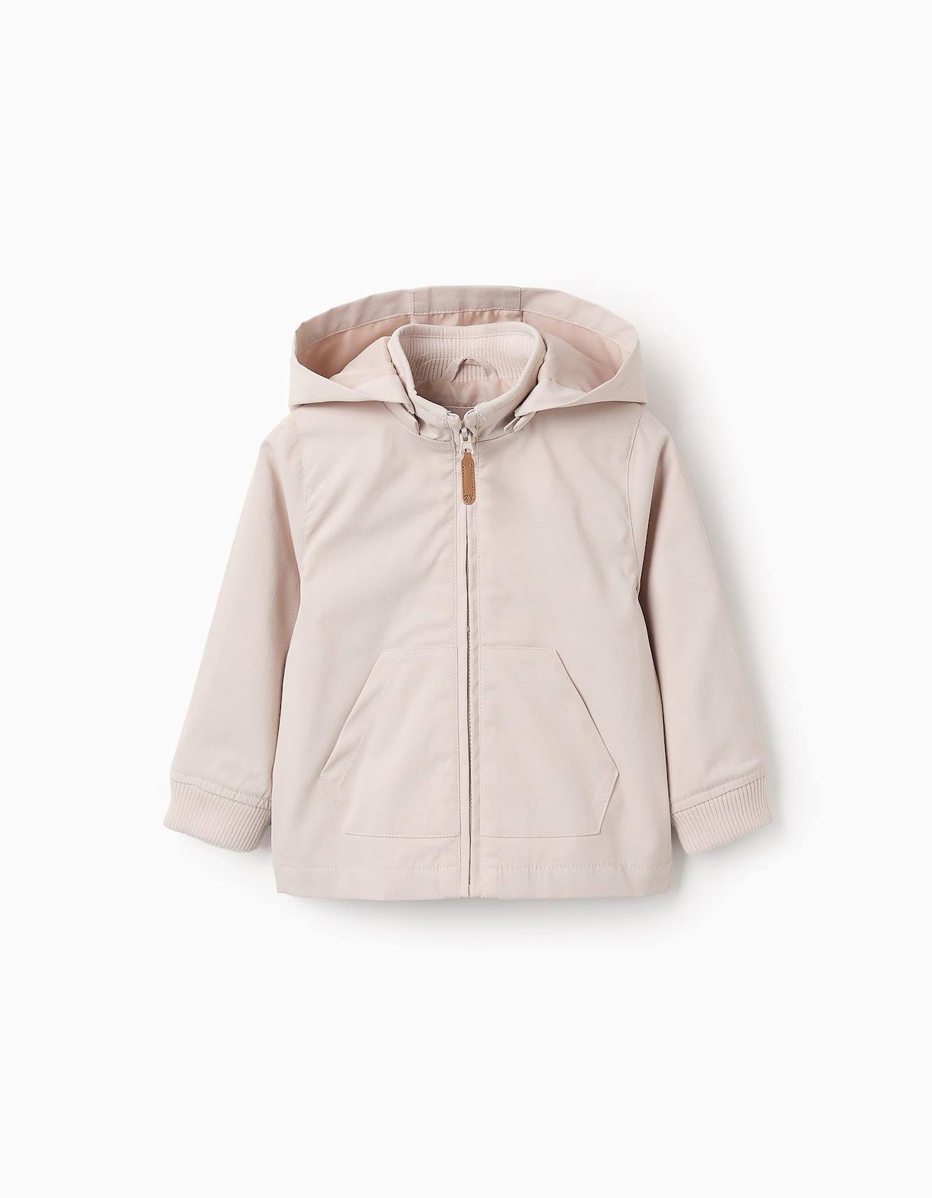 Blouson Mi-saison Avec Capuche Amovible Beige Clair