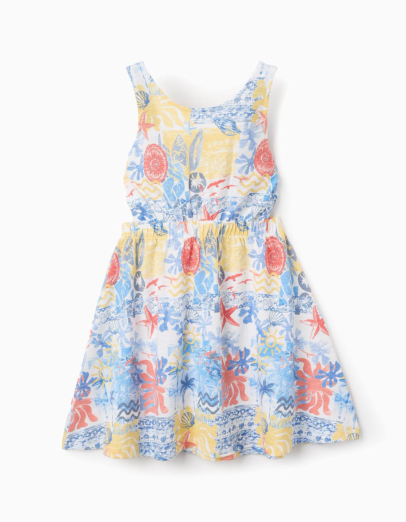 Robe À Bretelles Avec Motif Bleu