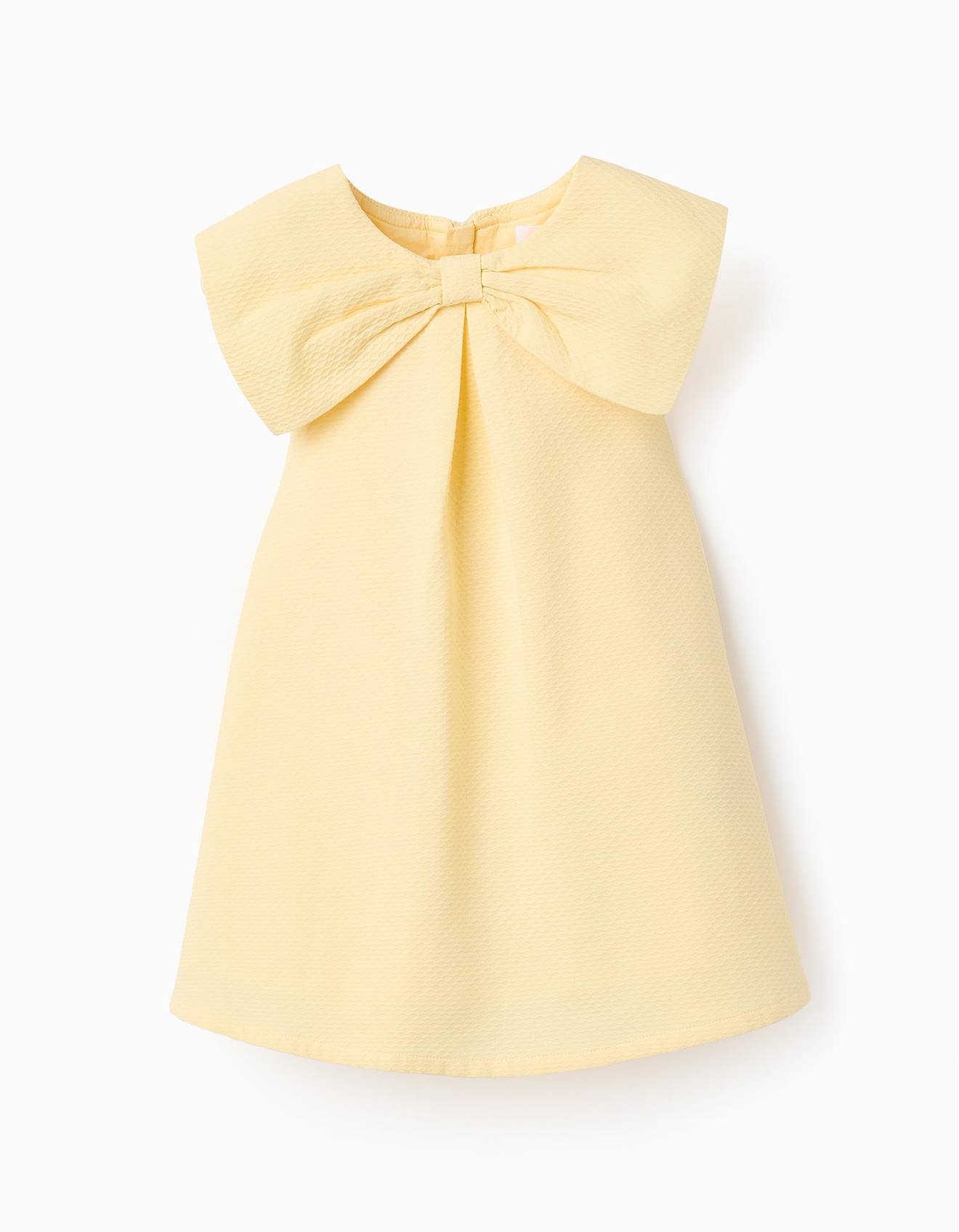 Robe Avec Texture Et Noeud Maxi Jaune Clair