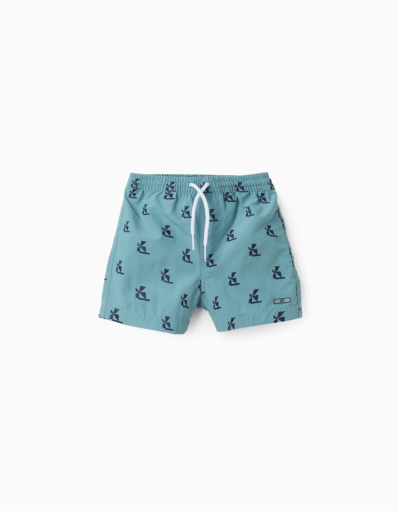 Short De Bain À Motif Bleu Clair