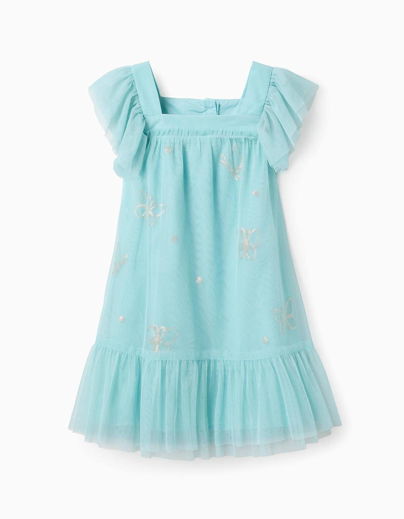 Robe En Tulle Avec Papillons Bleu Clair