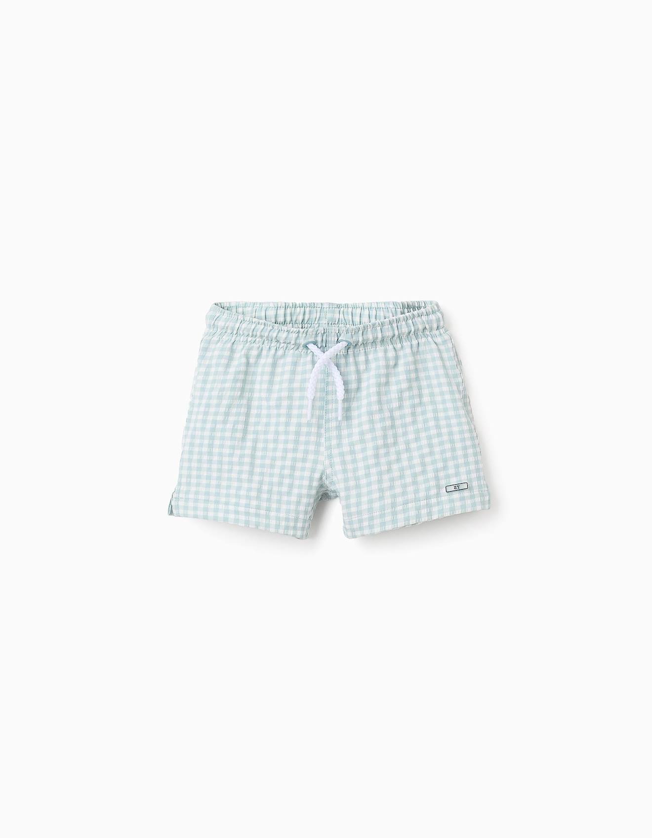 Short De Bain À Carreaux Vichy Brothers & Sisters Bleu Clair