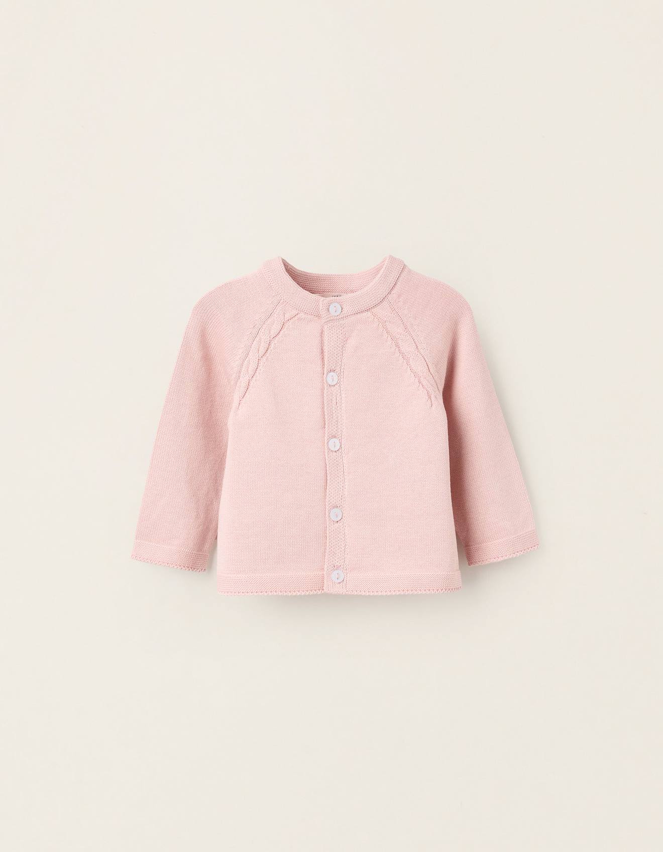 Gilet En Maille En Coton Rose Clair