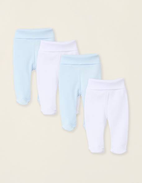 Bébé-Pack 4 pantalons à pieds en coton
