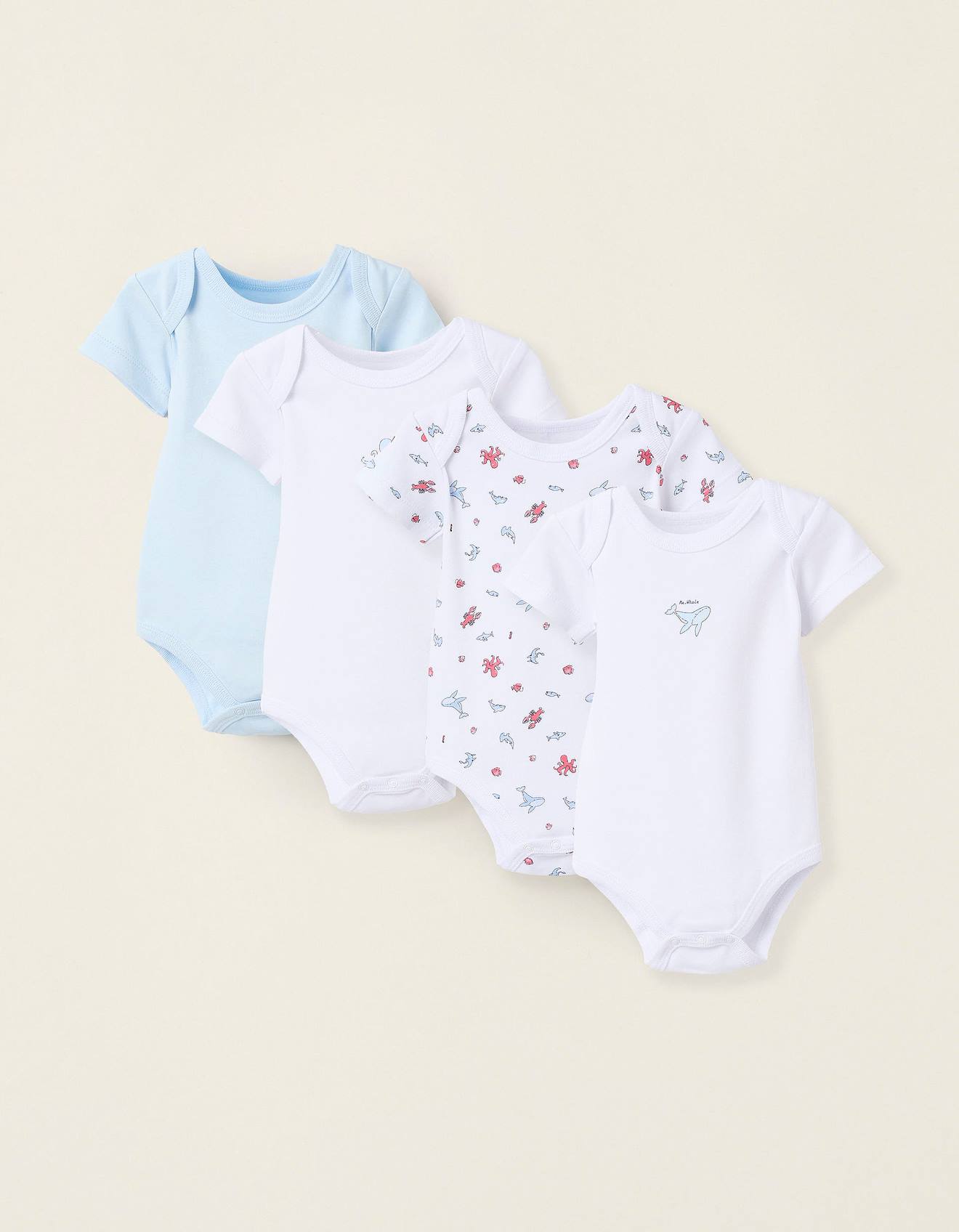 Pack 4 Bodies Manches Courtes Multicolore