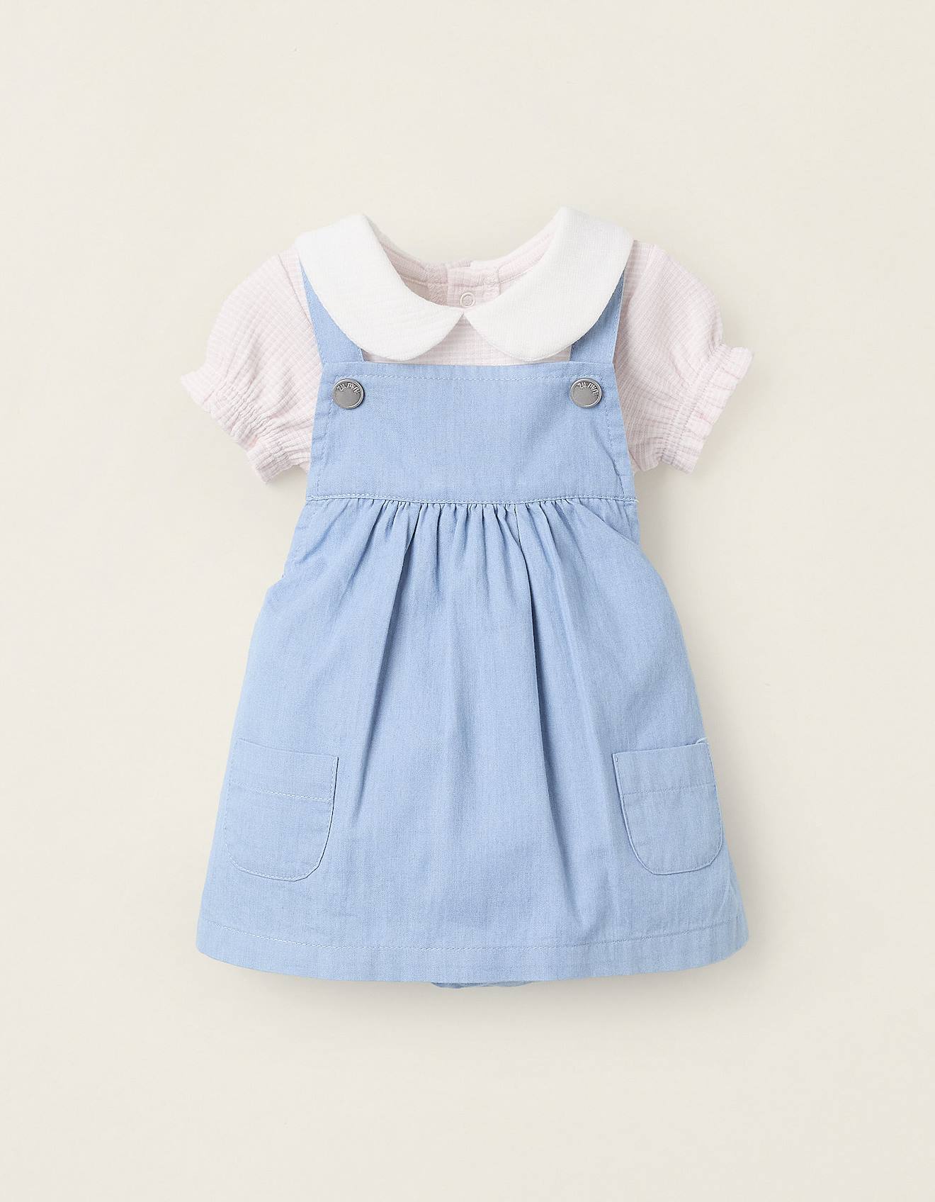 Body + Robe-salopette Bleu Clair