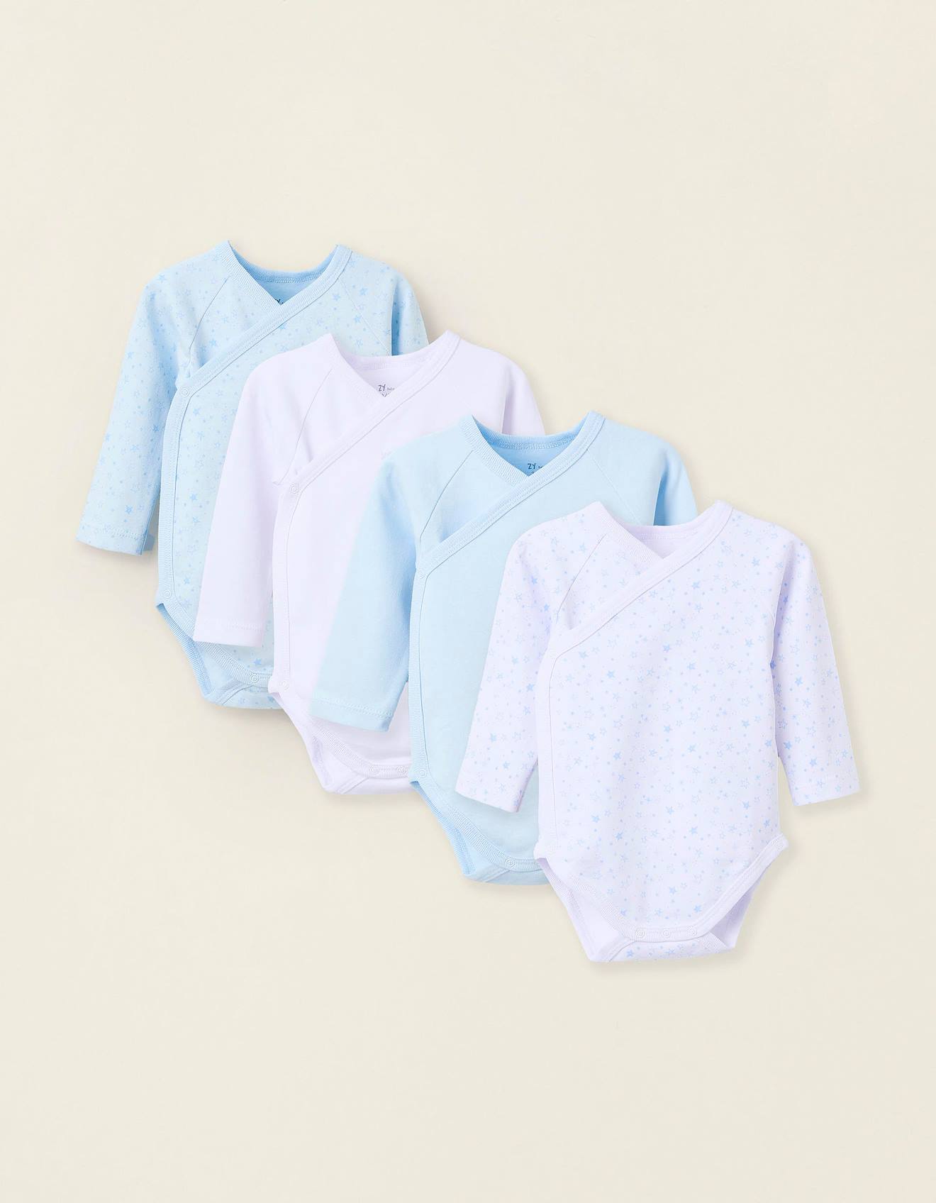 Pack 4 Bodies De Coton En Croisé Multicolore