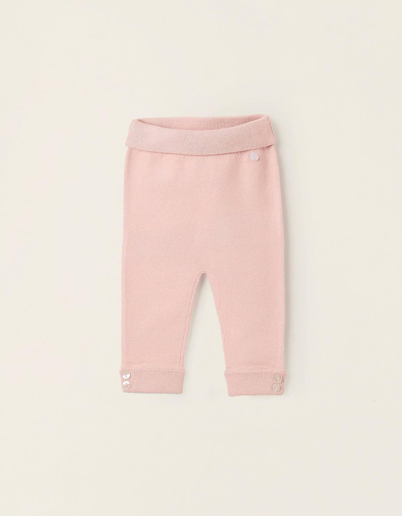 Pantalon En Maille Flexible Rose Clair